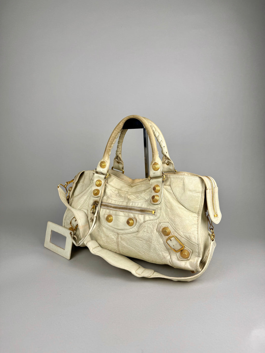 Balenciaga Sahara Lambskin Leather Gold Part Time 21 Bag
