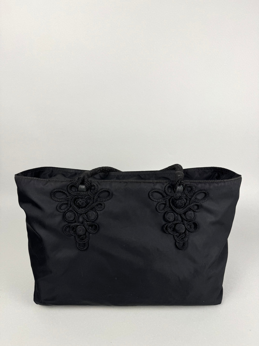 Prada Black Nylon Braided Tote
