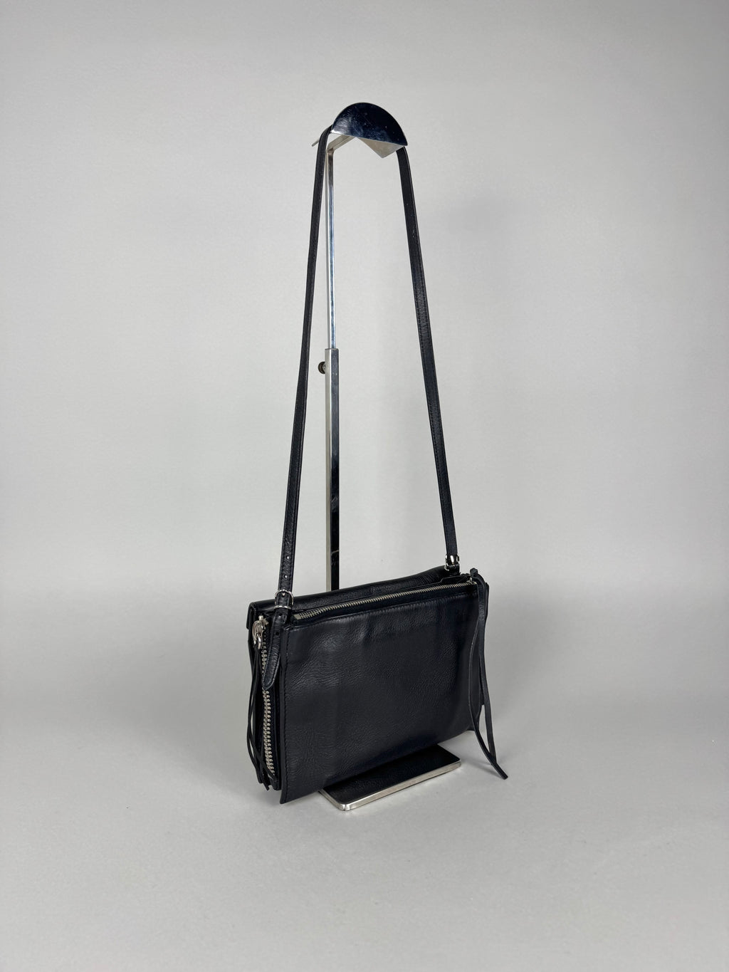 Balenciaga Black Calfskin Leather Papier Zip-Around Triple Bag