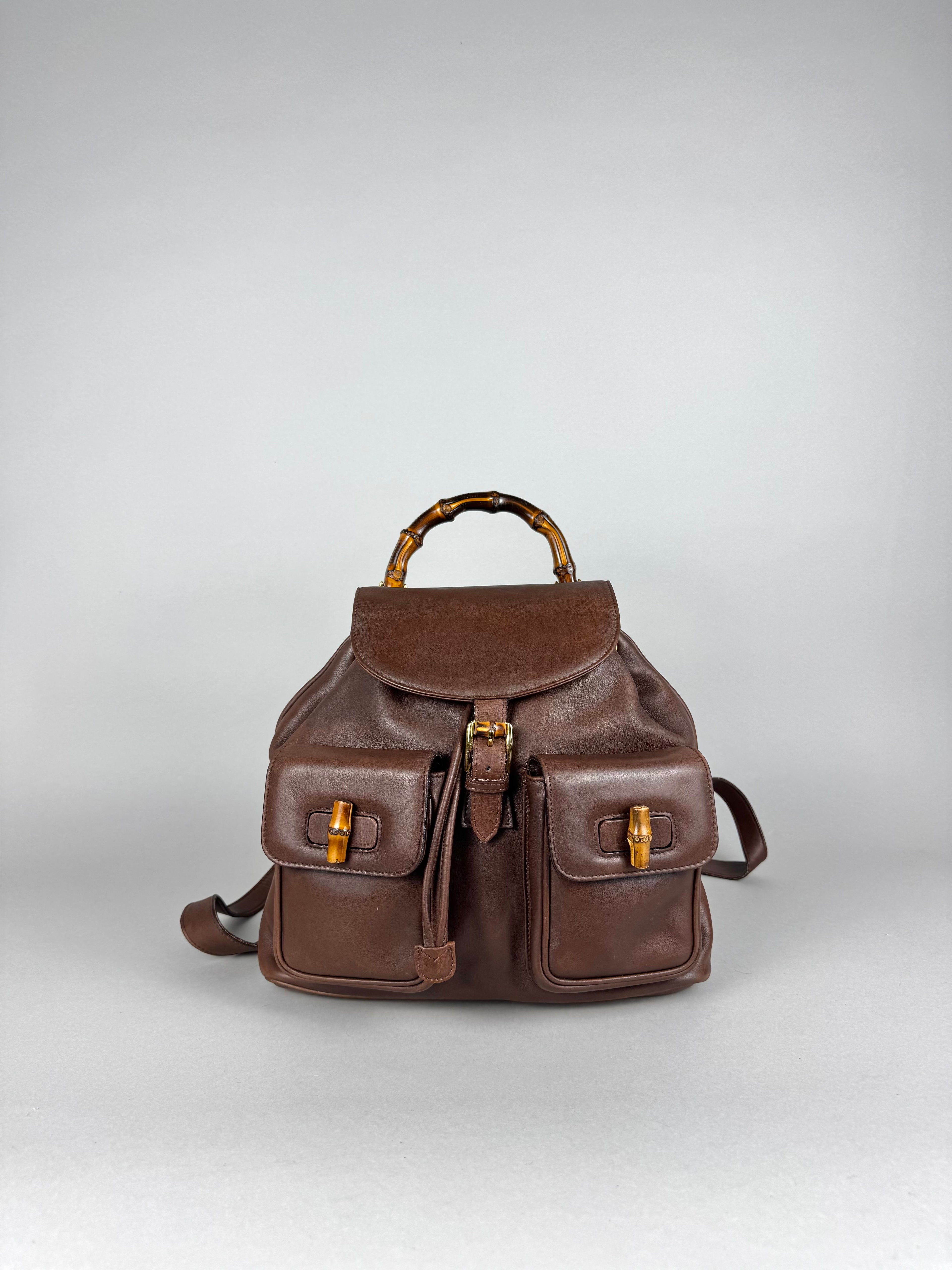Gucci Brown Leather Backpack