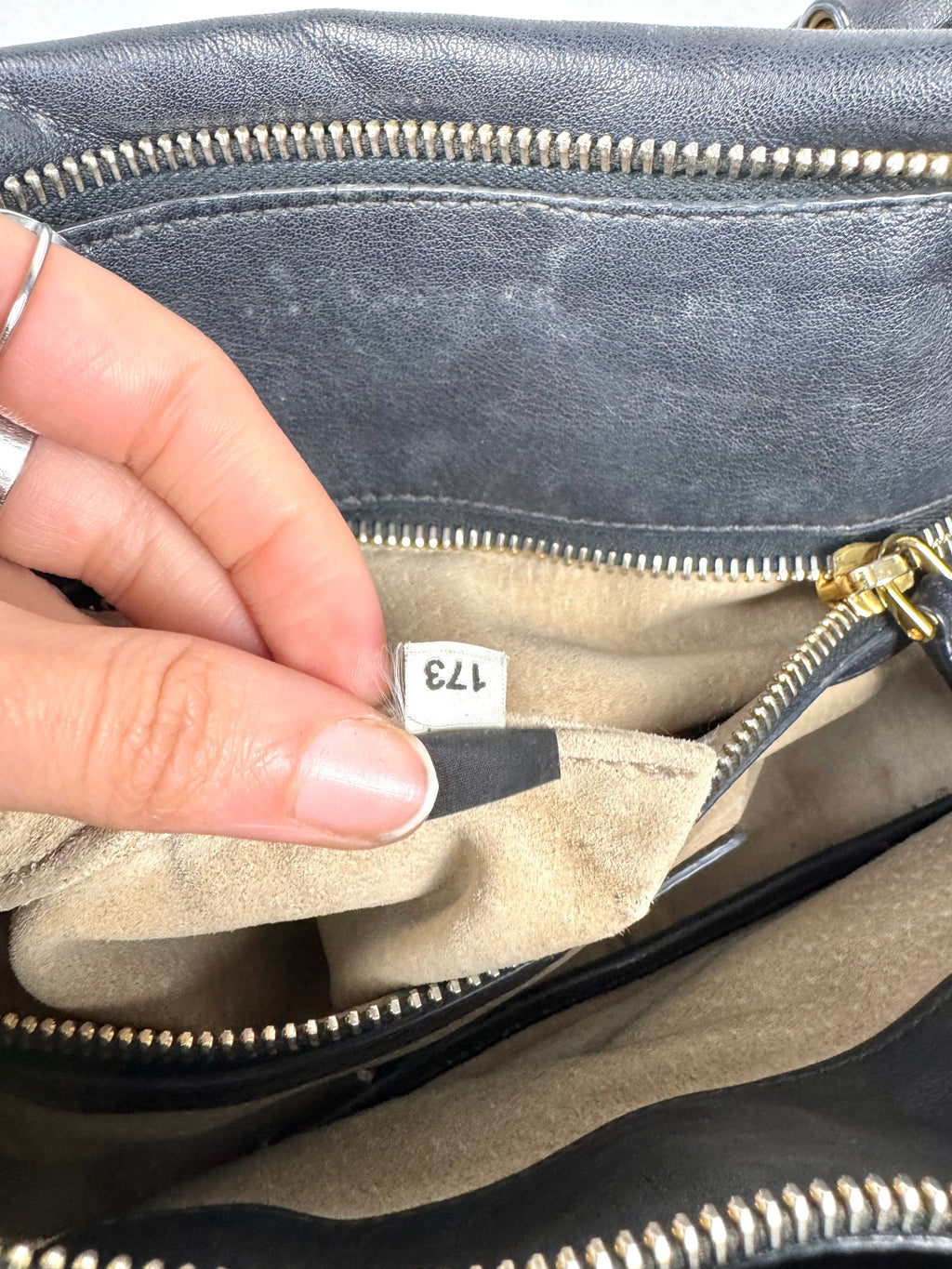 Prada Satchel Soft Calfskin Trimmed Leather Black