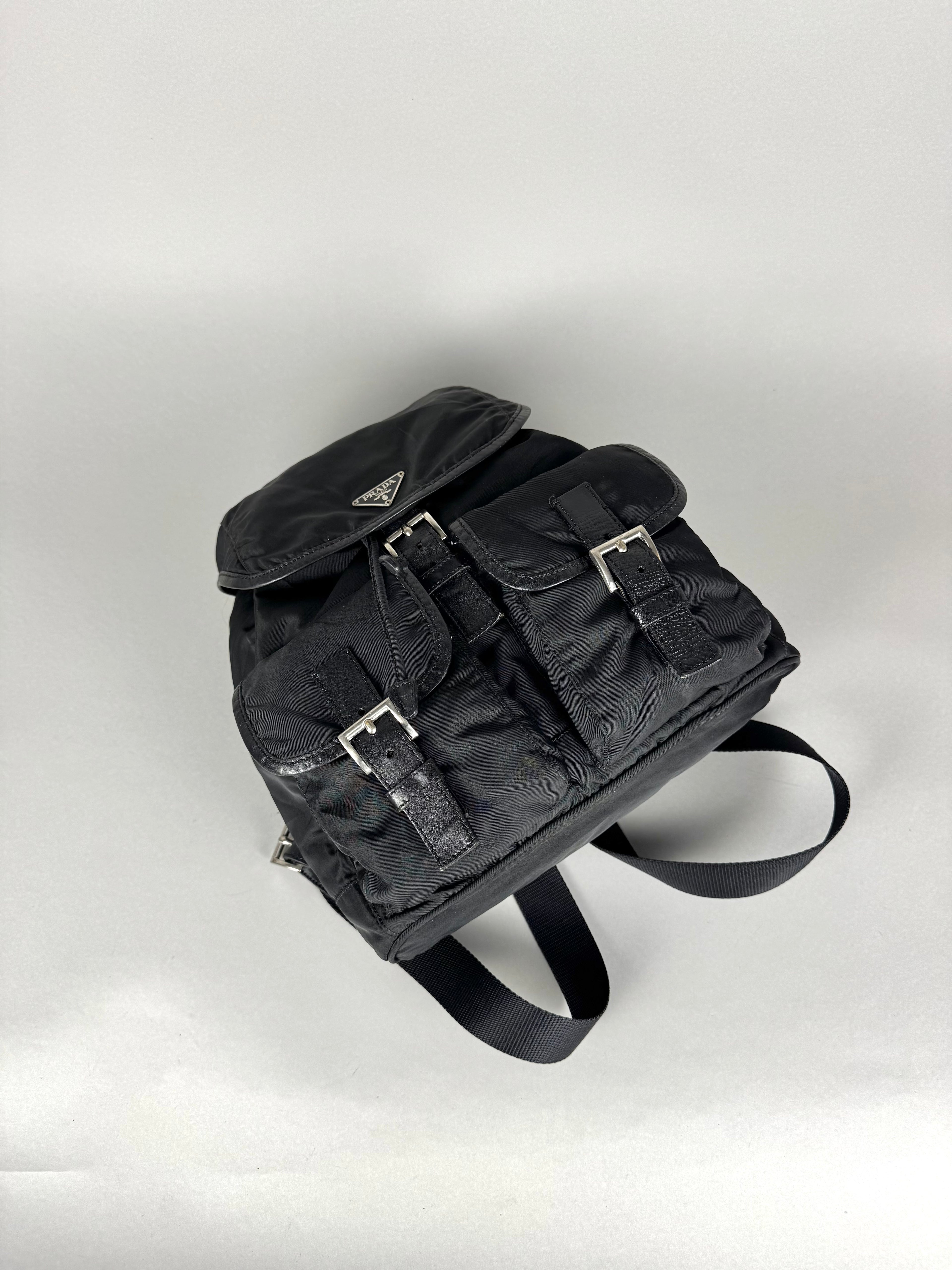 Prada Black Nylon and Leather Backpack