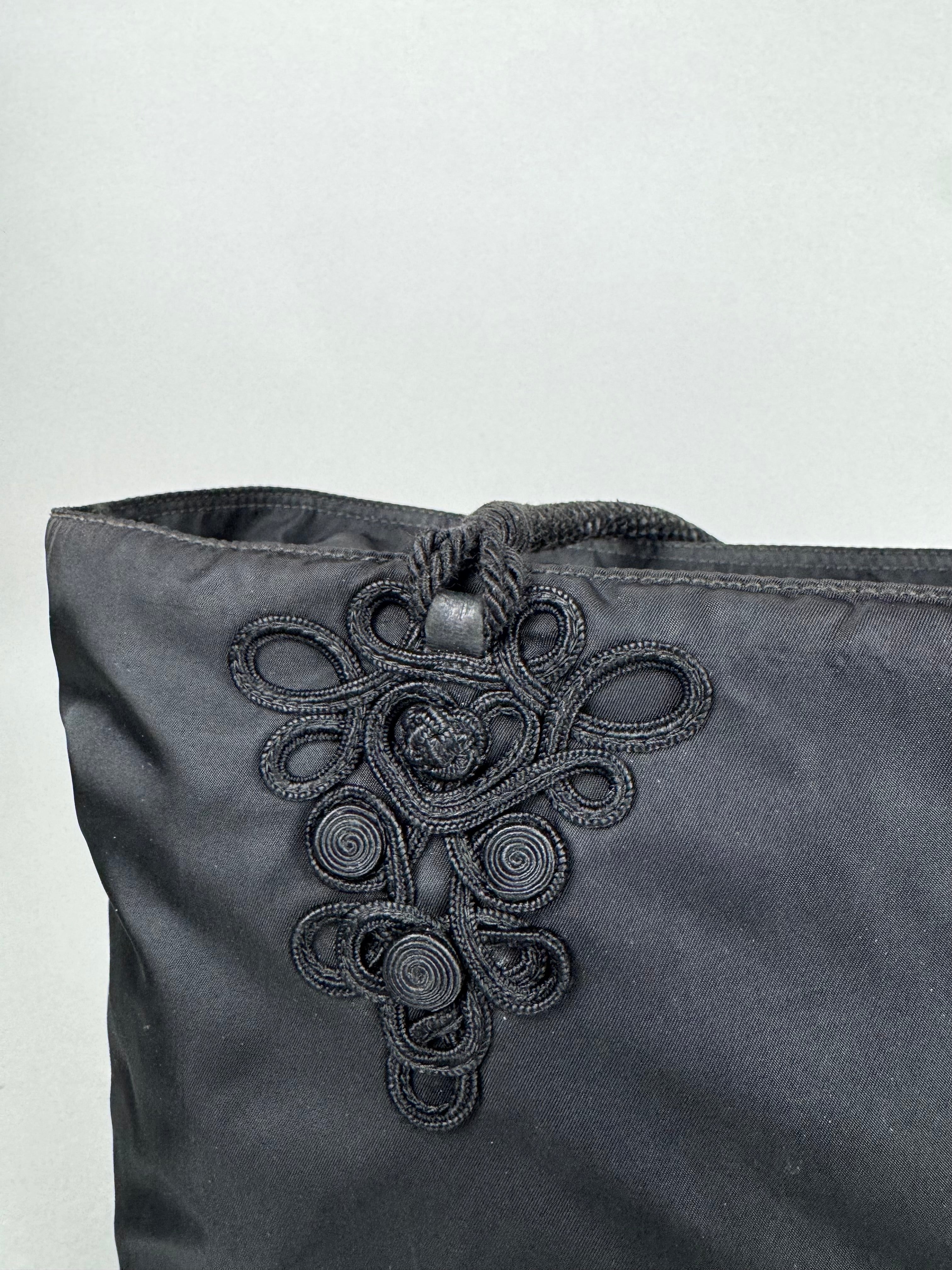 Prada Black Nylon Braided Tote