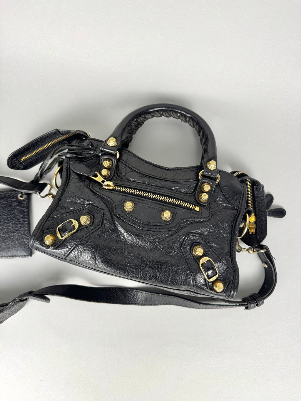 Balenciaga Agneau Mini City Black Leather