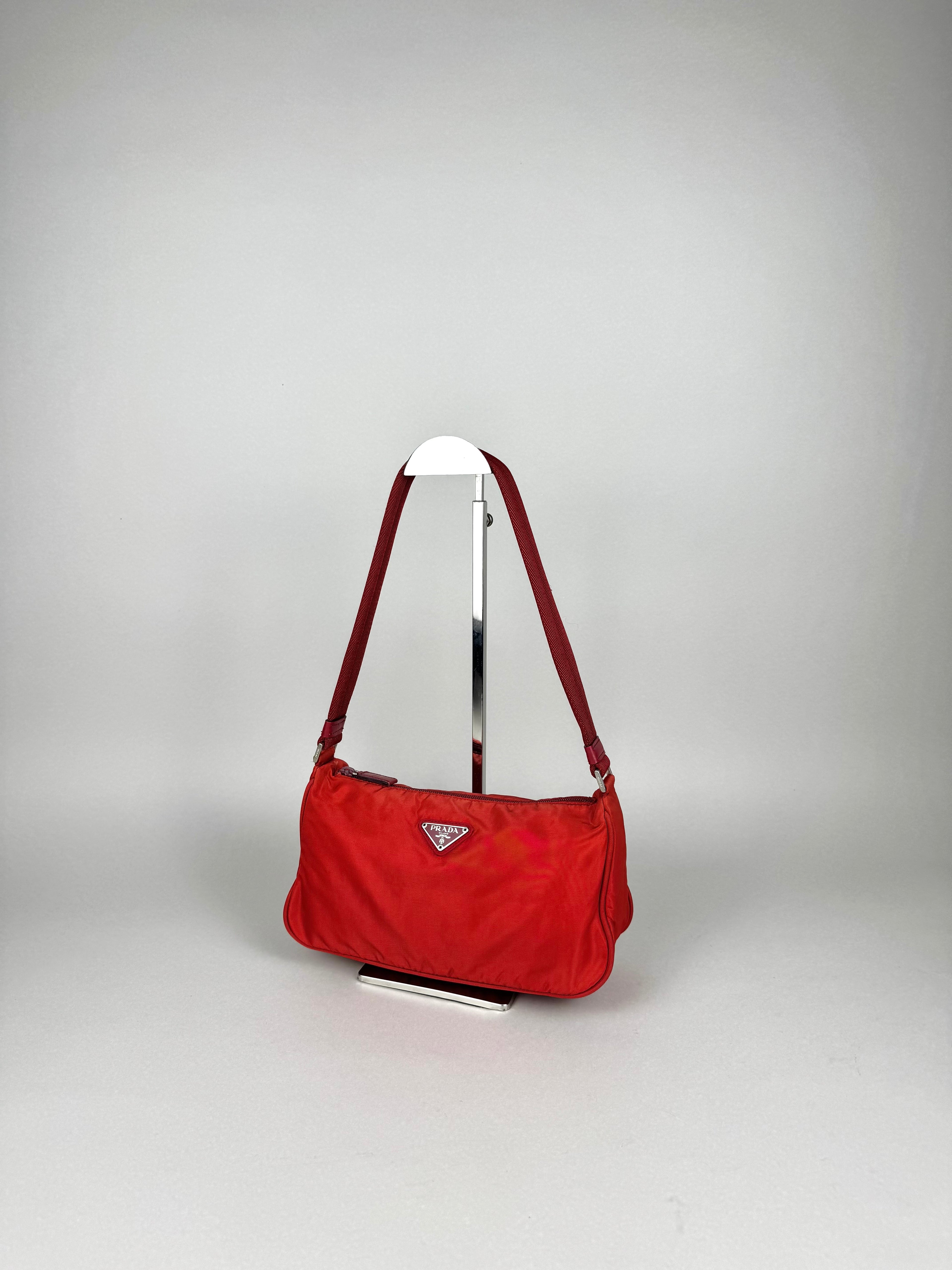 Prada Red Nylon Pochette