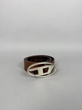 Diesel D Buckle Brown Leather Belt