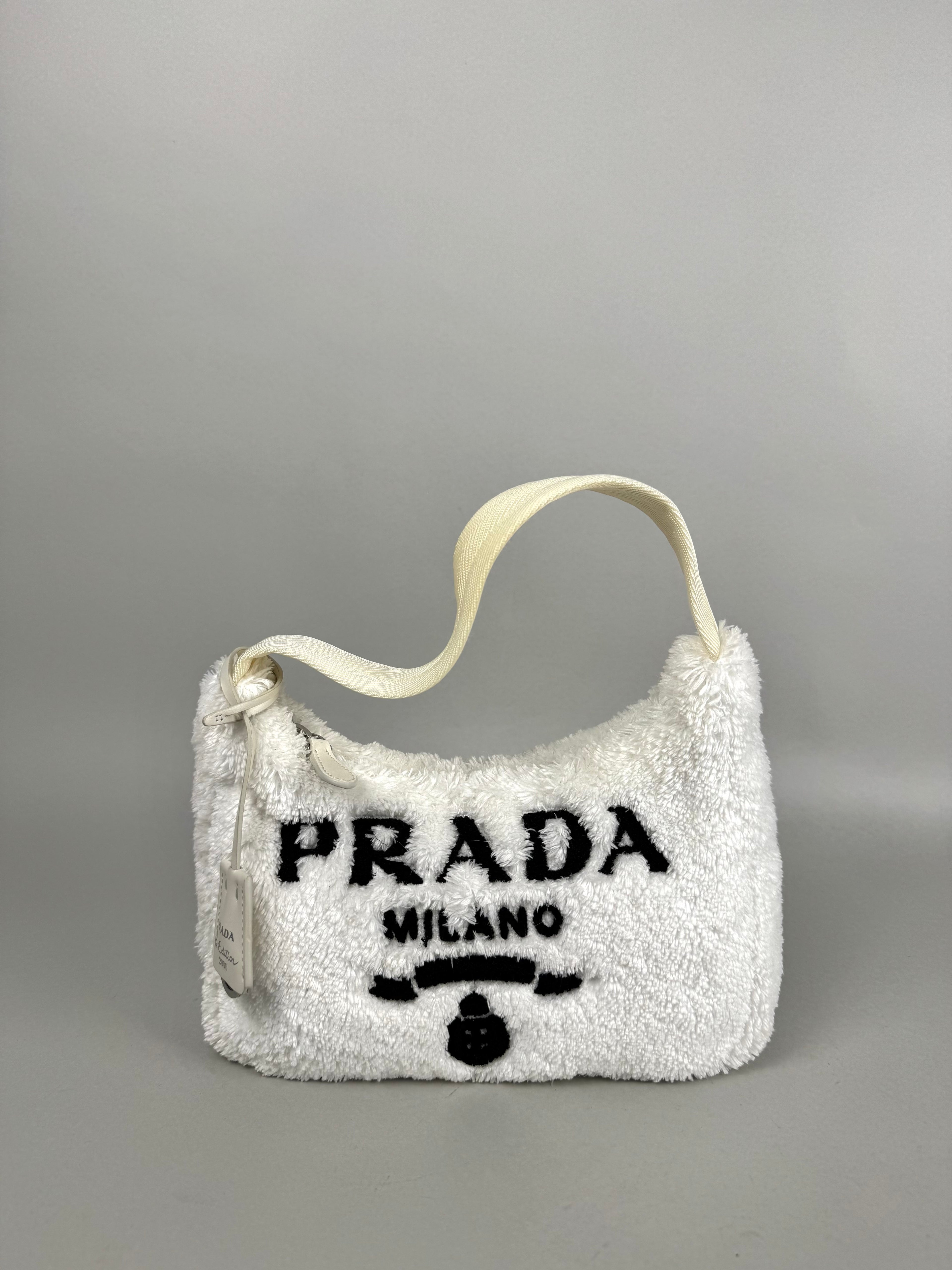 Prada Re Edition Nylon Fur White