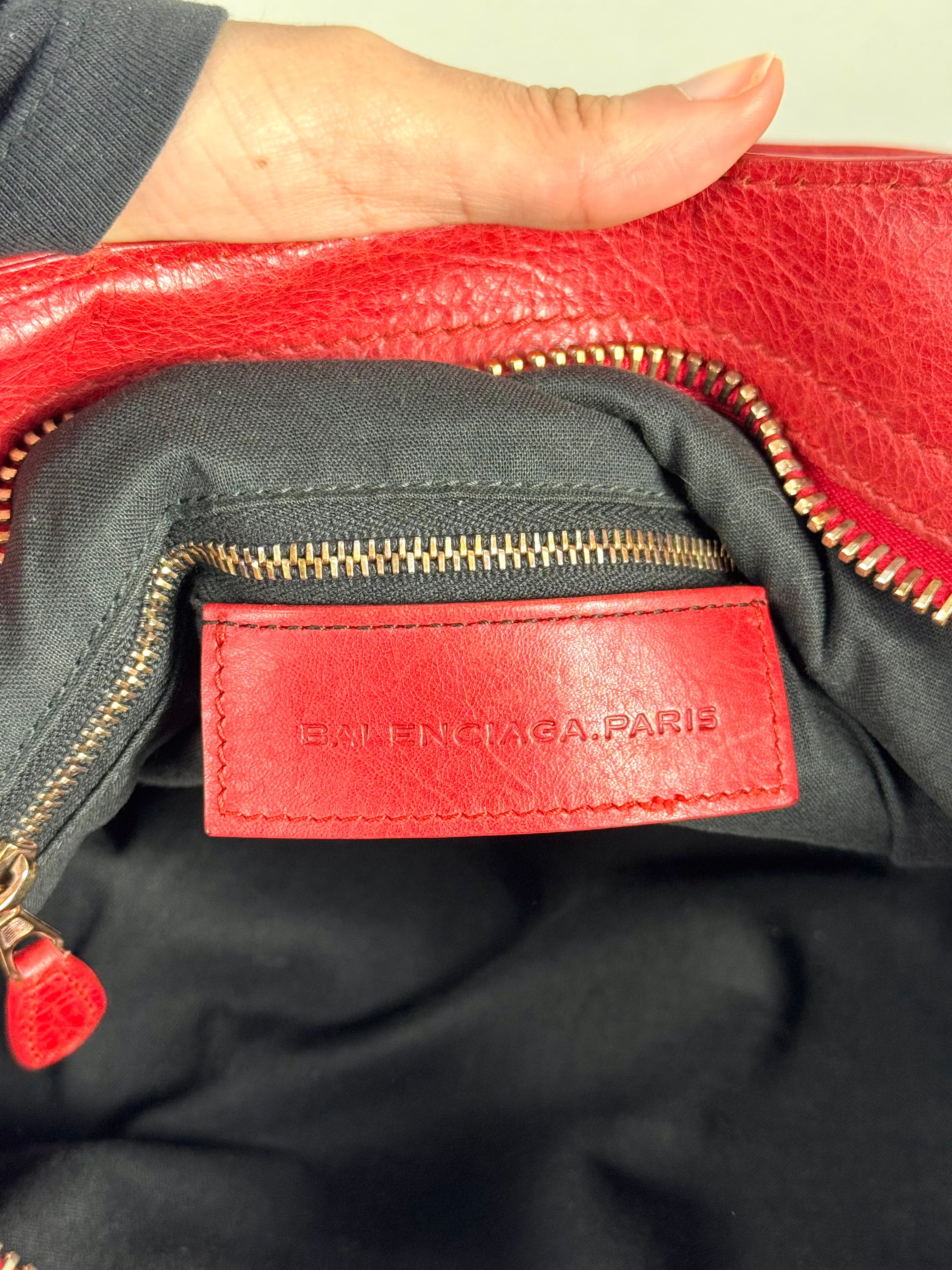 Balenciaga Motocross 21 City Leather Red