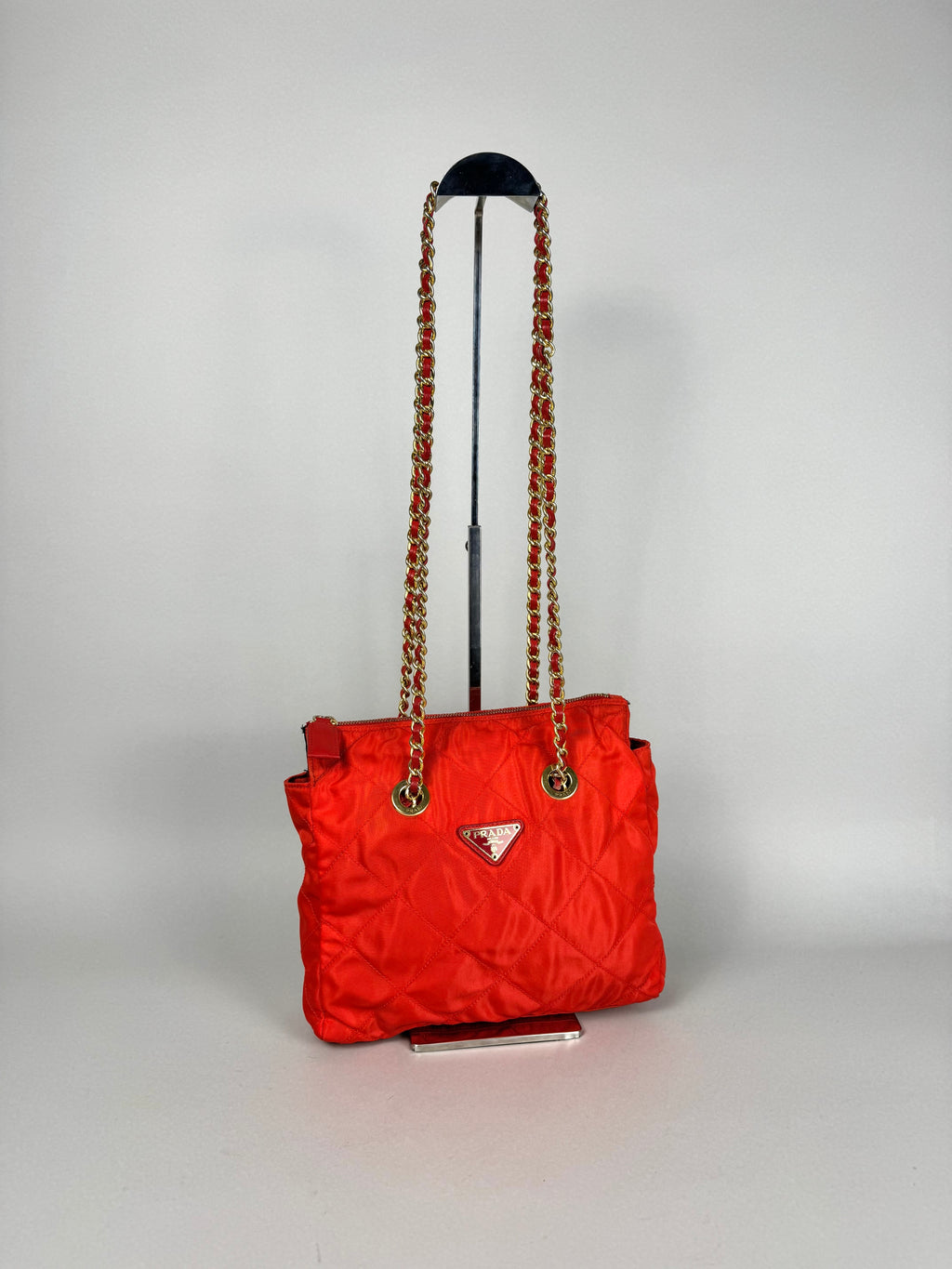 Prada Quilted Chain Nylon Red