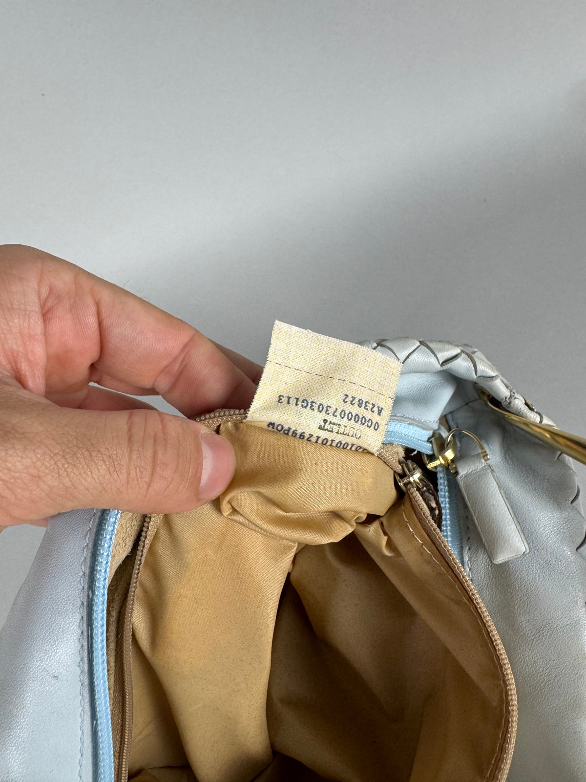 Bottega Veneta Intrecciato Leather Light Blue Shoulder