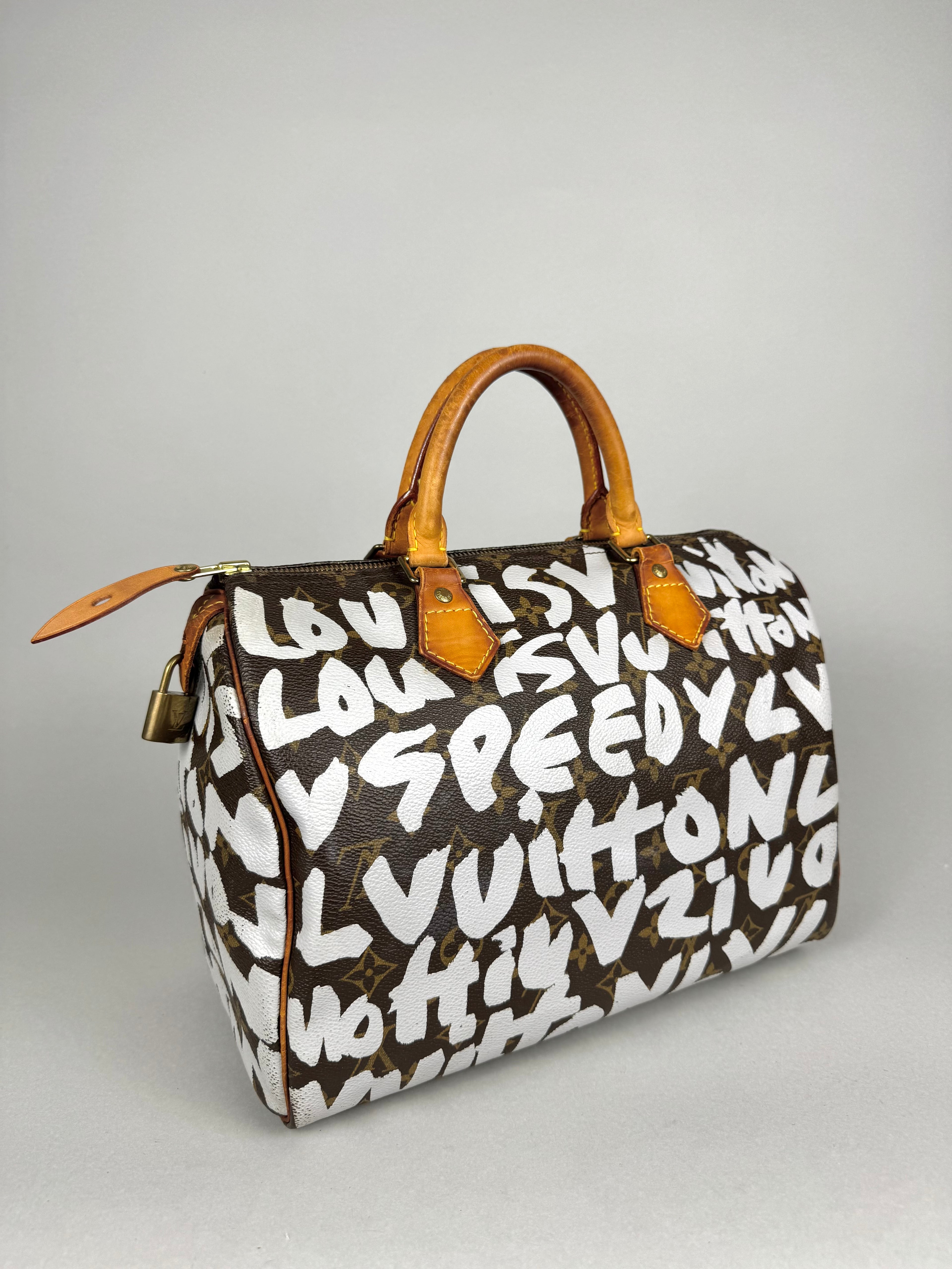 Louis Vuitton Speedy 30 Grafitti White Stephen Sprouse