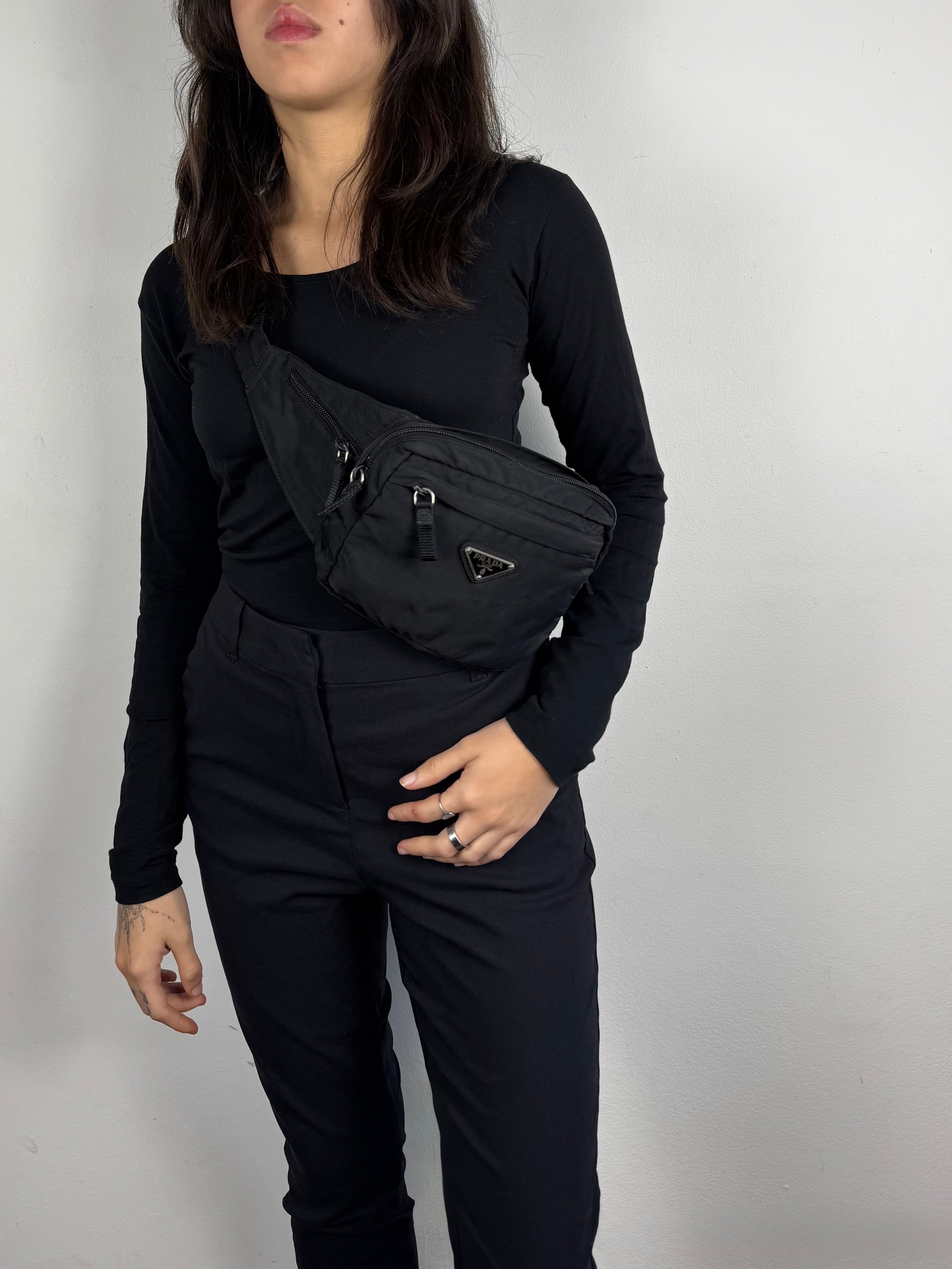Prada Montagna Nylon Black Belt Pochete