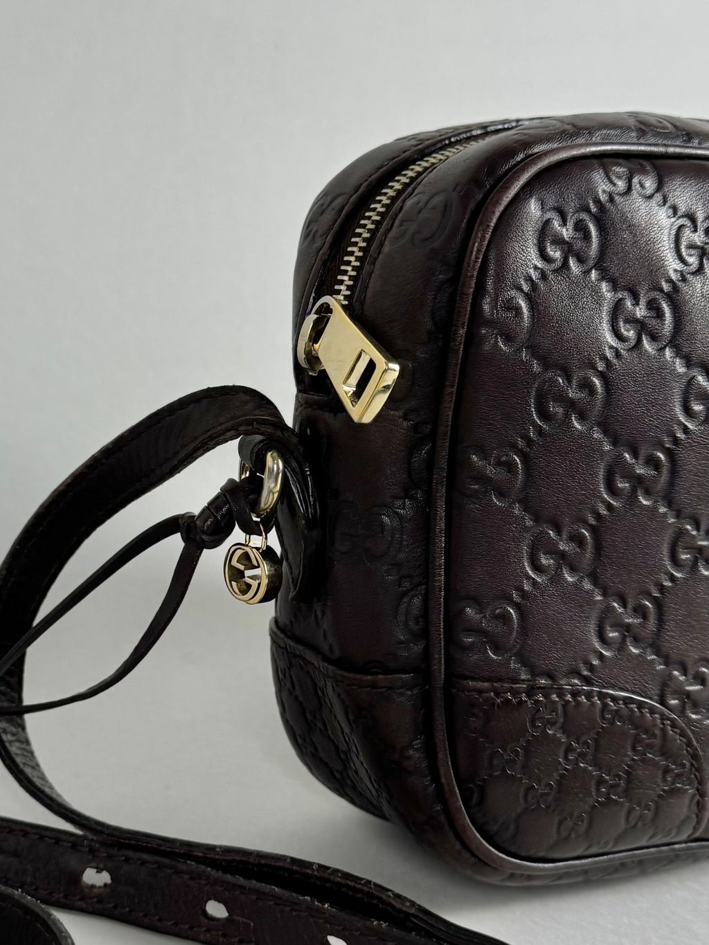 Gucci Monogram Bree Disco Brown Leather Crossbody
