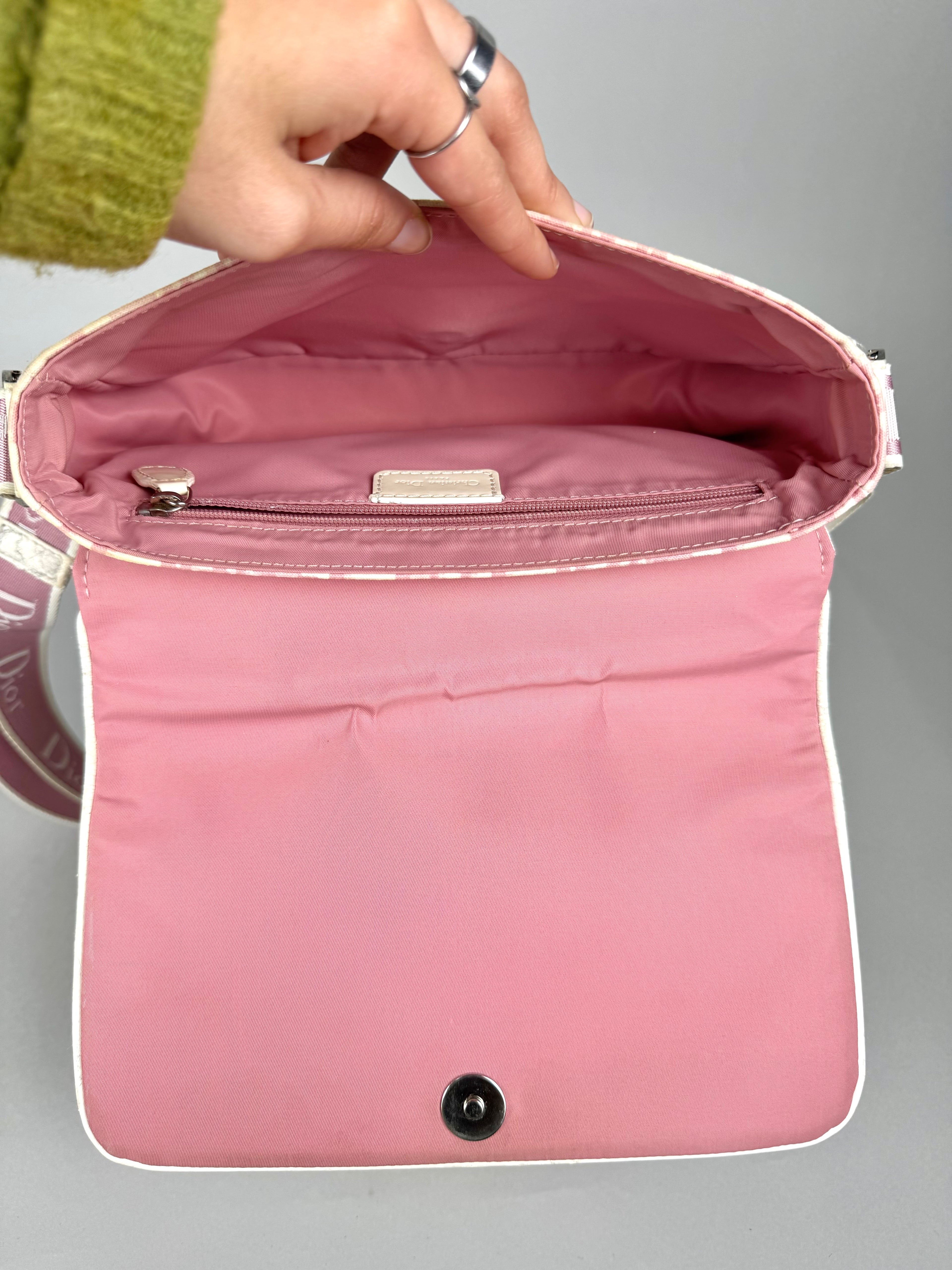 Christian Dior Girly Pink Monogram Reporter Crossbody