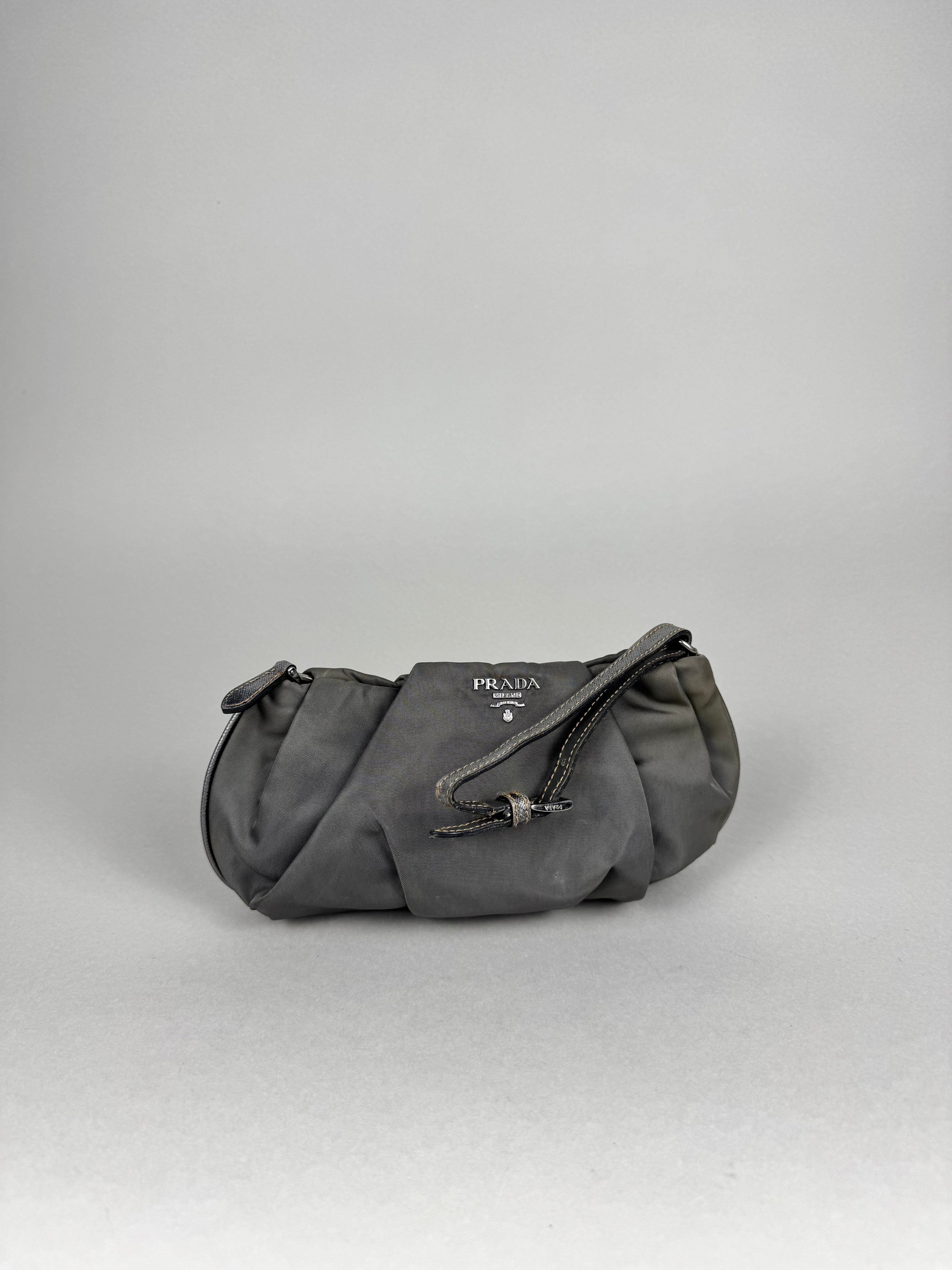 Prada Grey Nylon Clutch