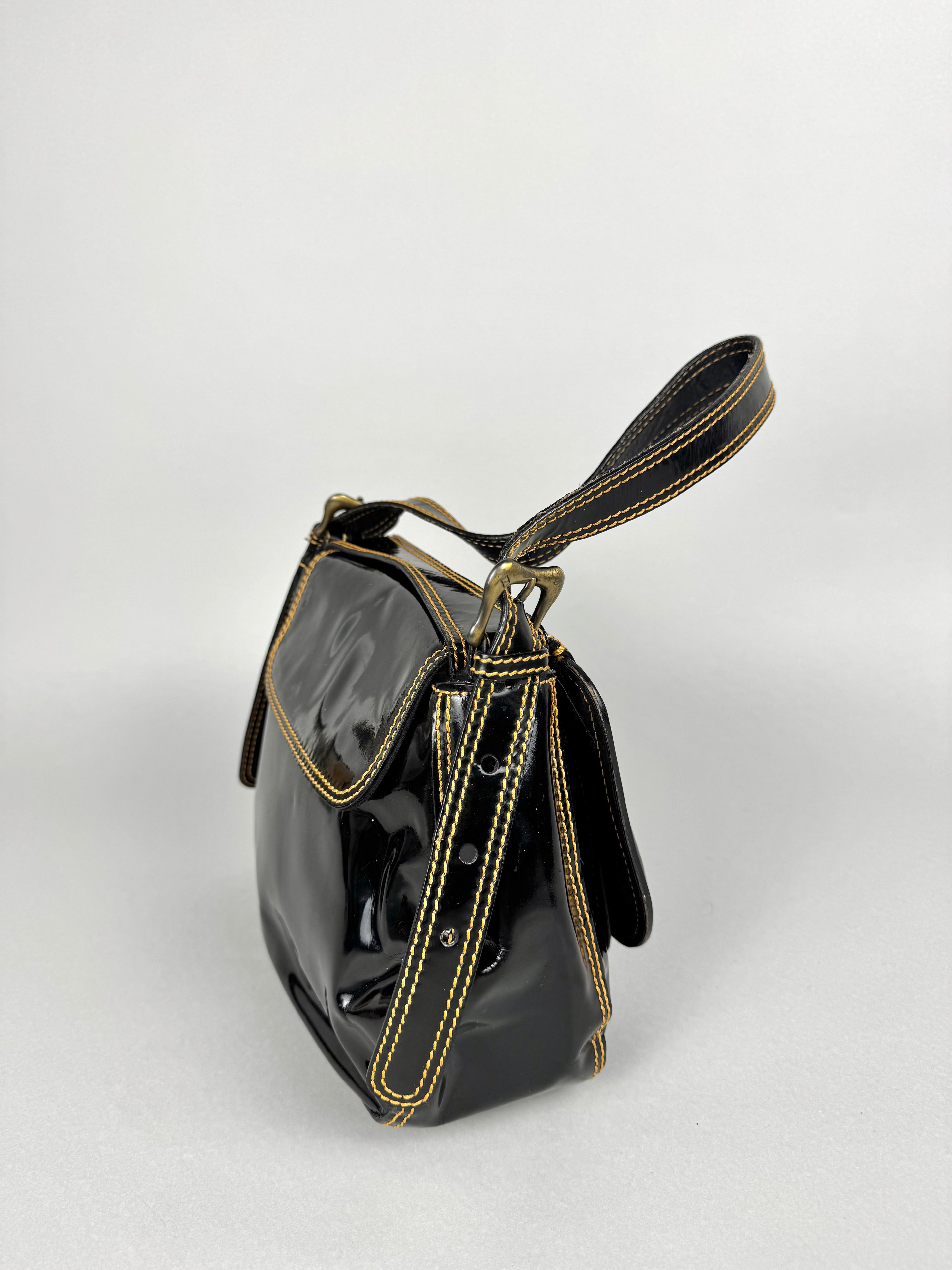 Fendi Patent Leather B Black