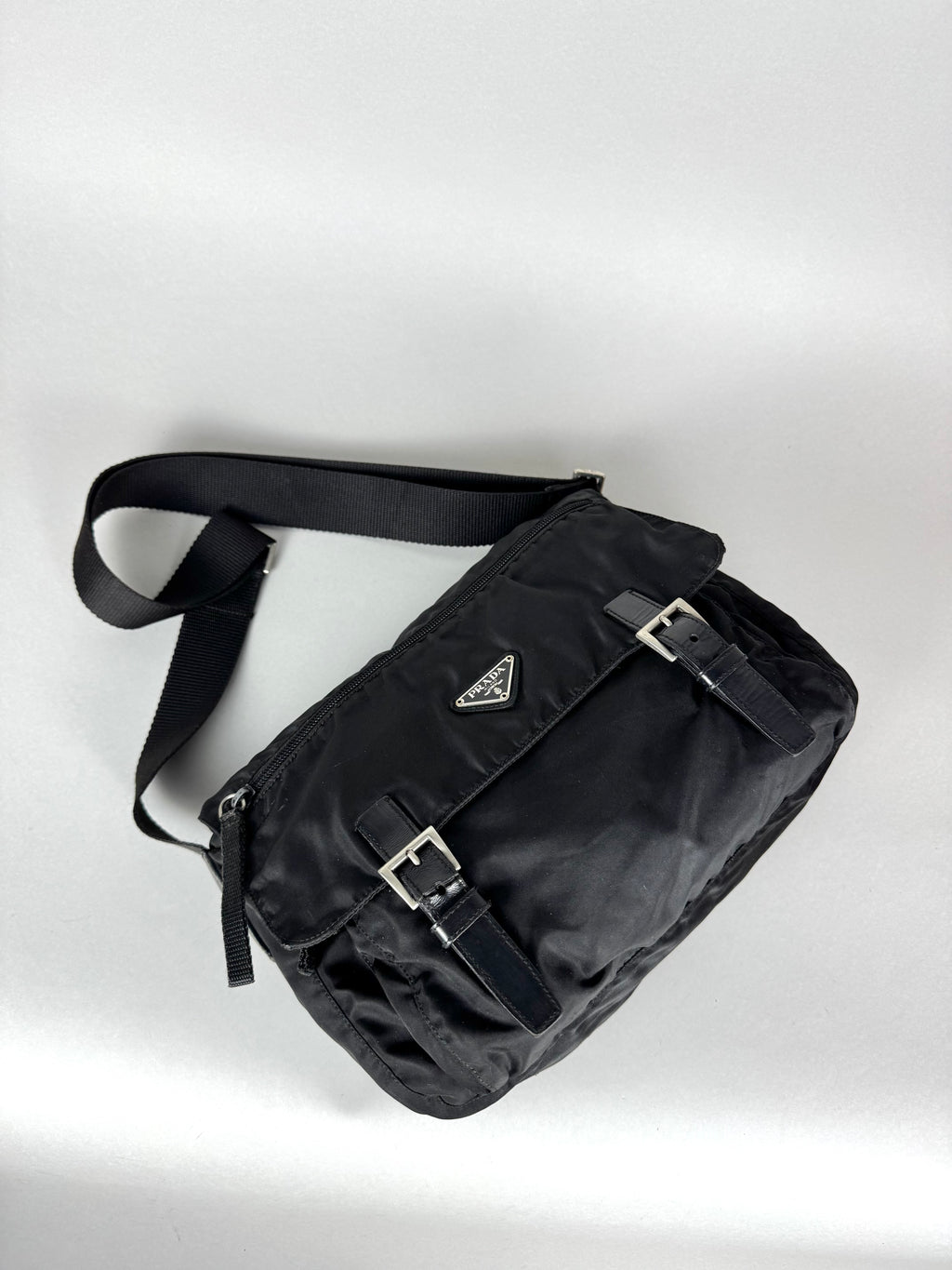 Prada Black Nylon Messenger Bag