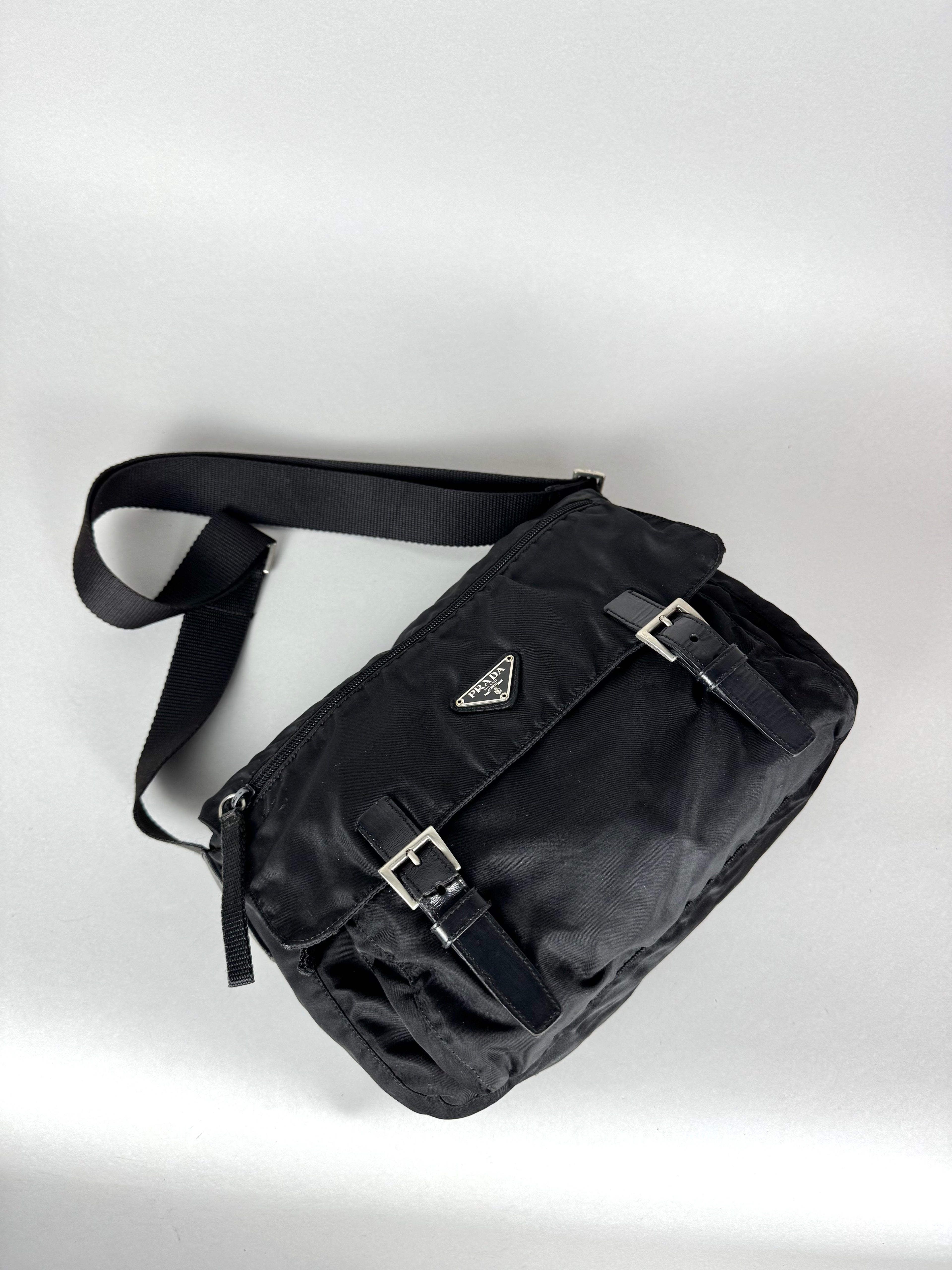 Prada Black Nylon Messenger Bag