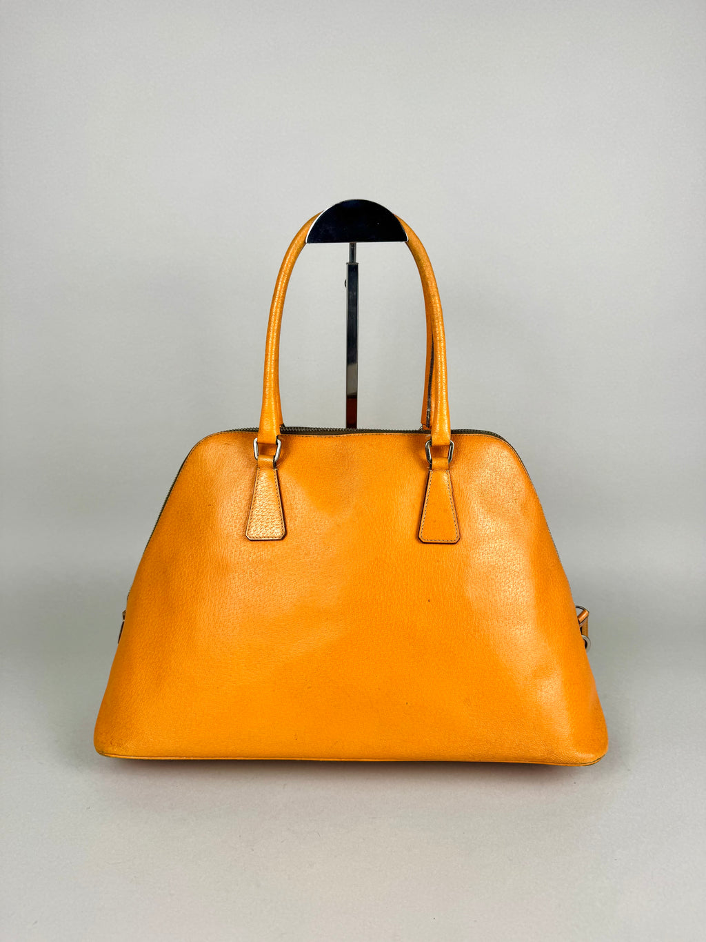 Prada Vitello Daino Leather Orange Dome