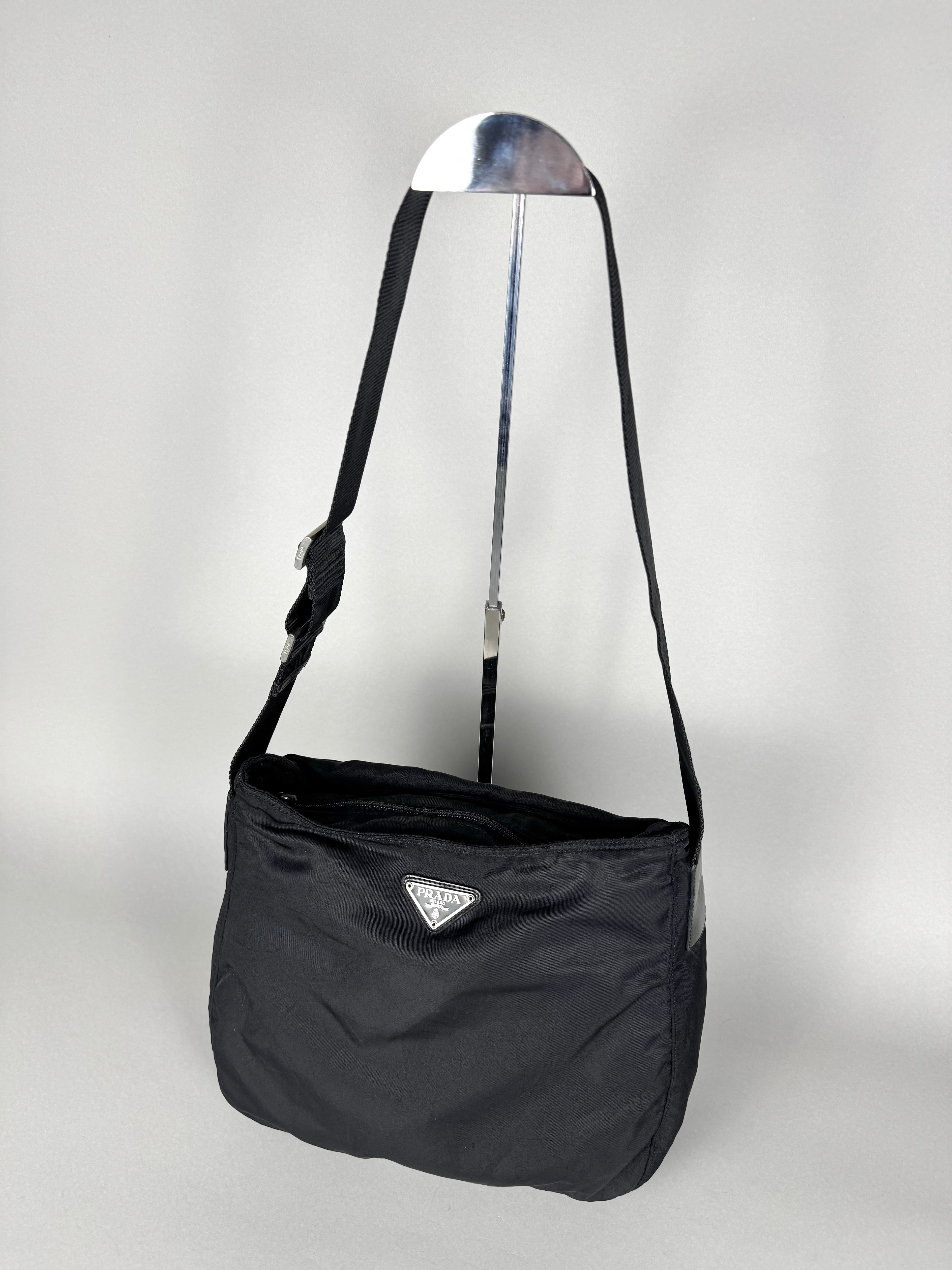 Prada Tessuto Black Nylon Shoulder Bag