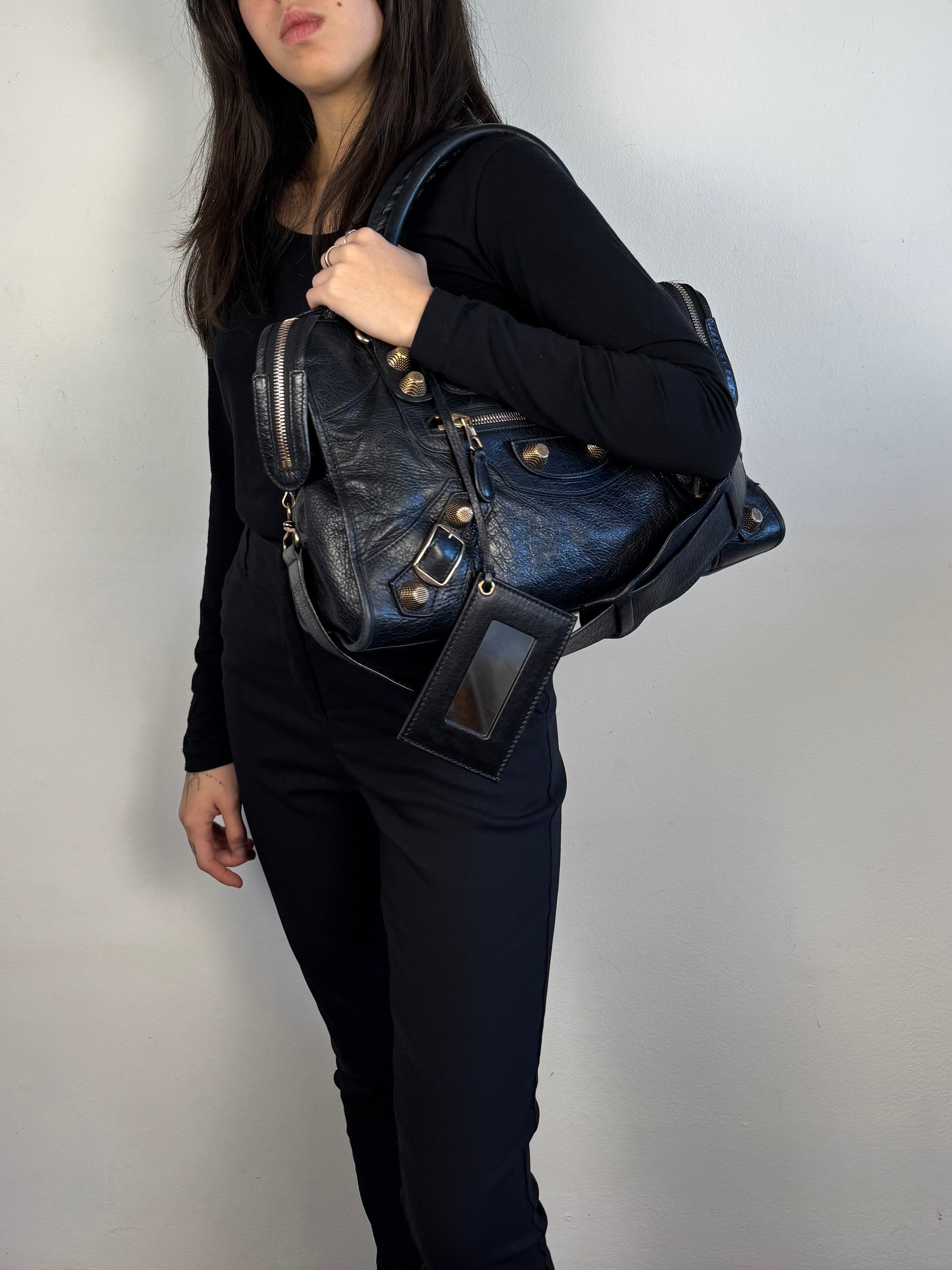 Balenciaga City Black Leather