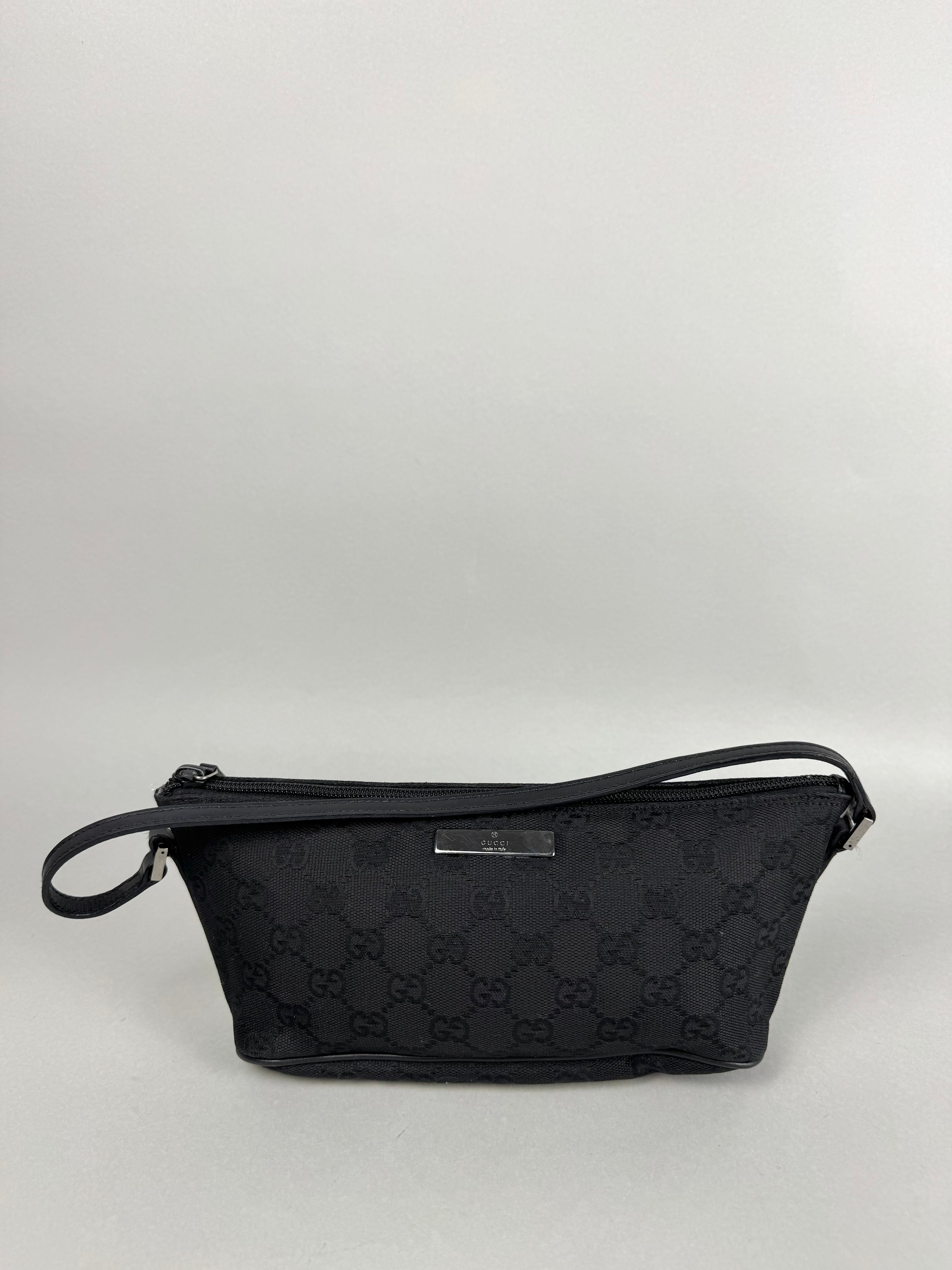 Gucci Boat Monogram Black Pochette