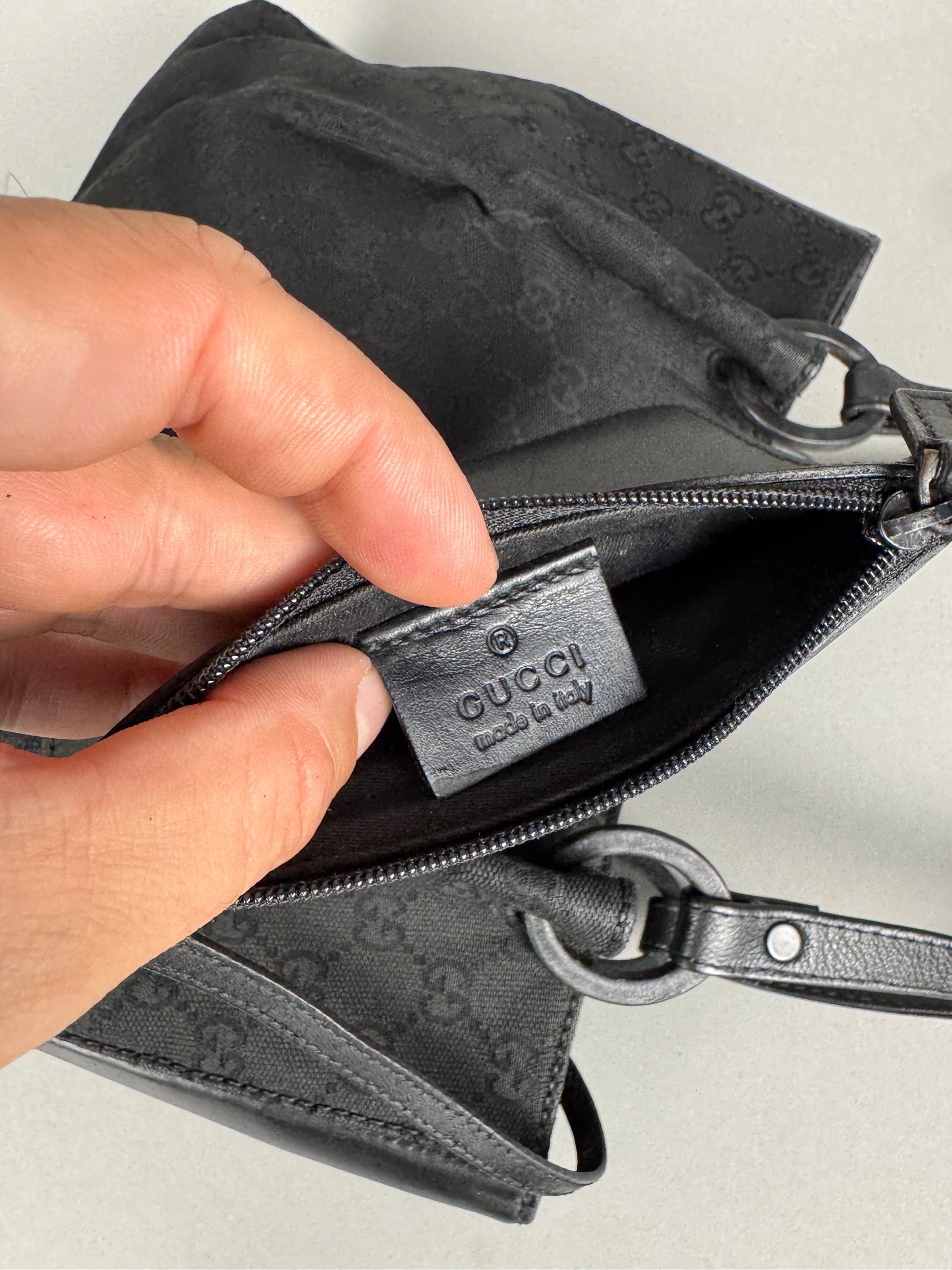 Gucci Monogram Black Tote with Pouch