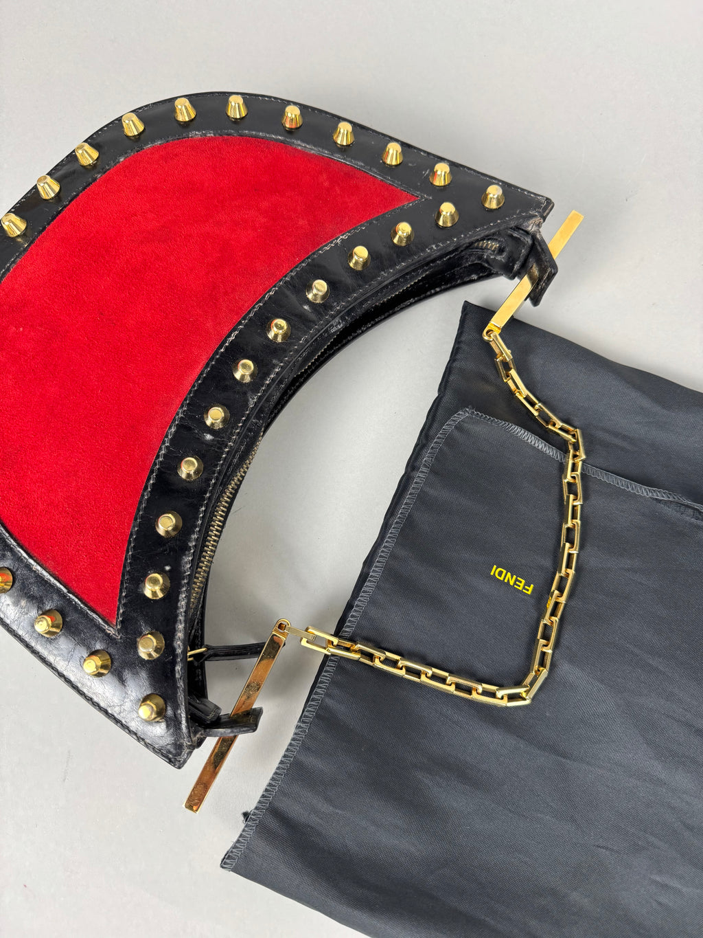Fendi Studded Leather Red