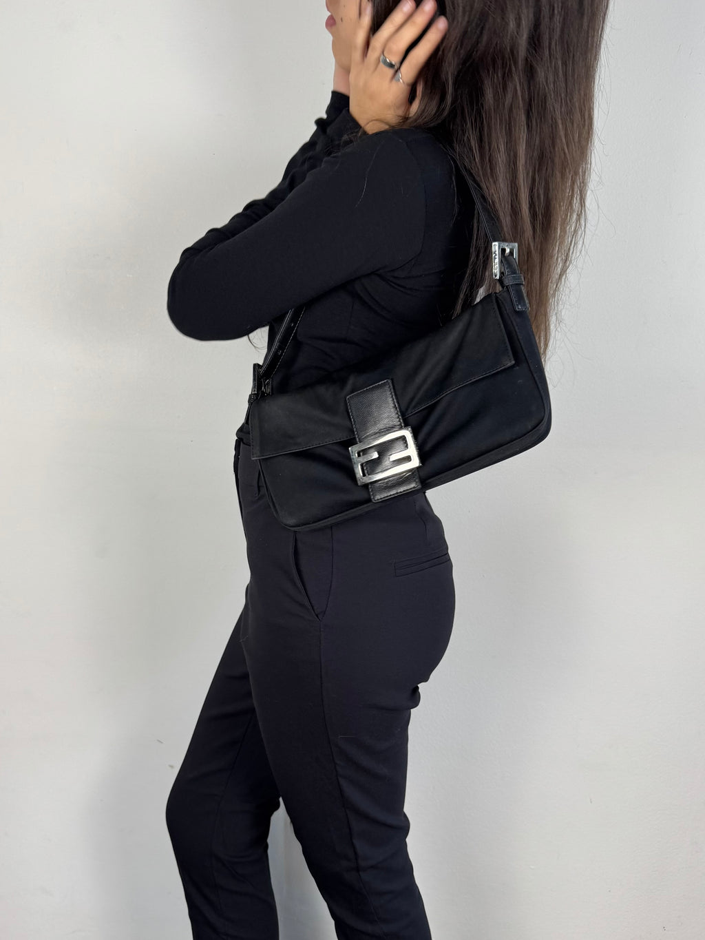 Fendi Baguette Nylon Black