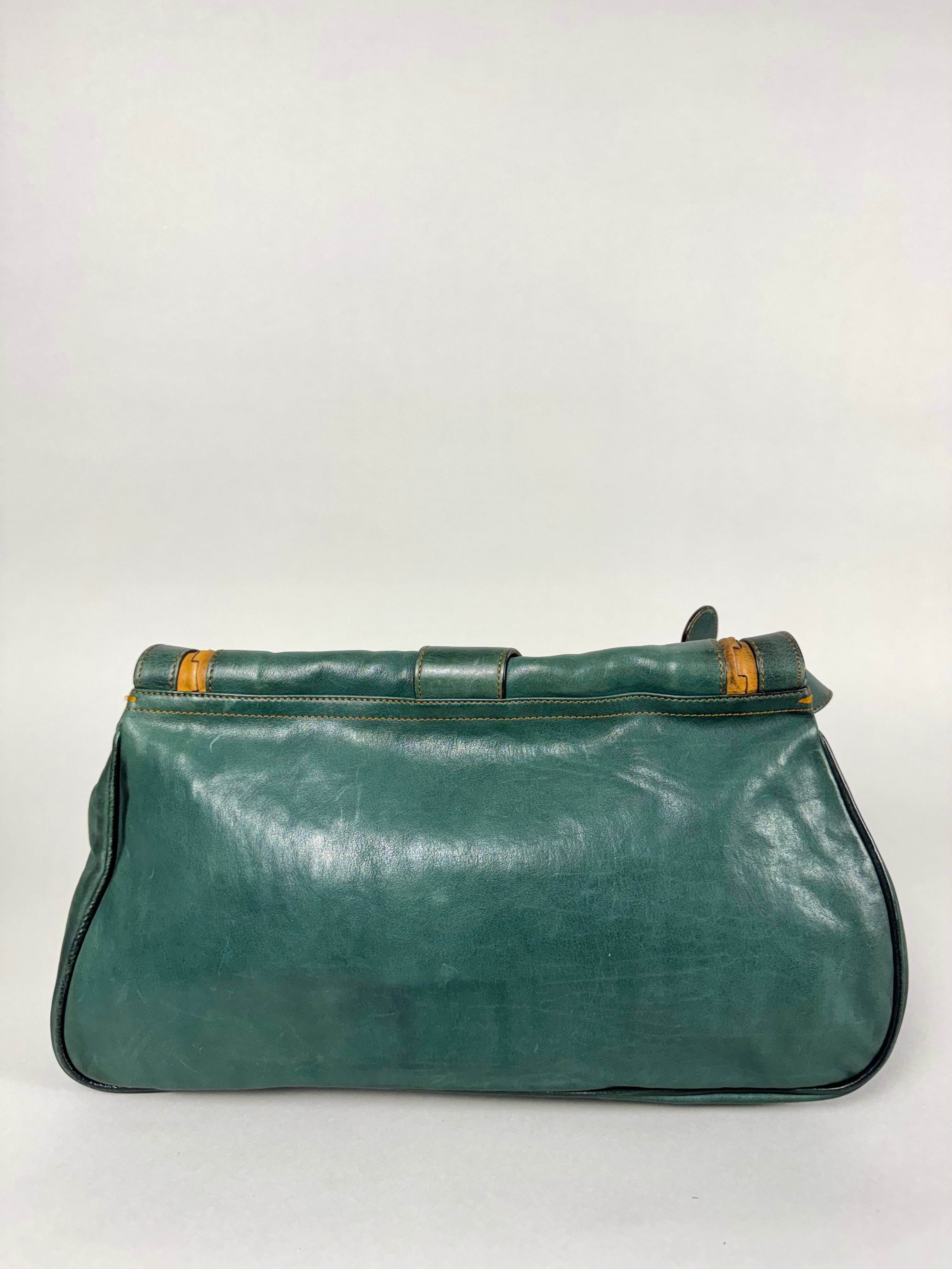 Christian Dior Gaucho Double Leather Green
