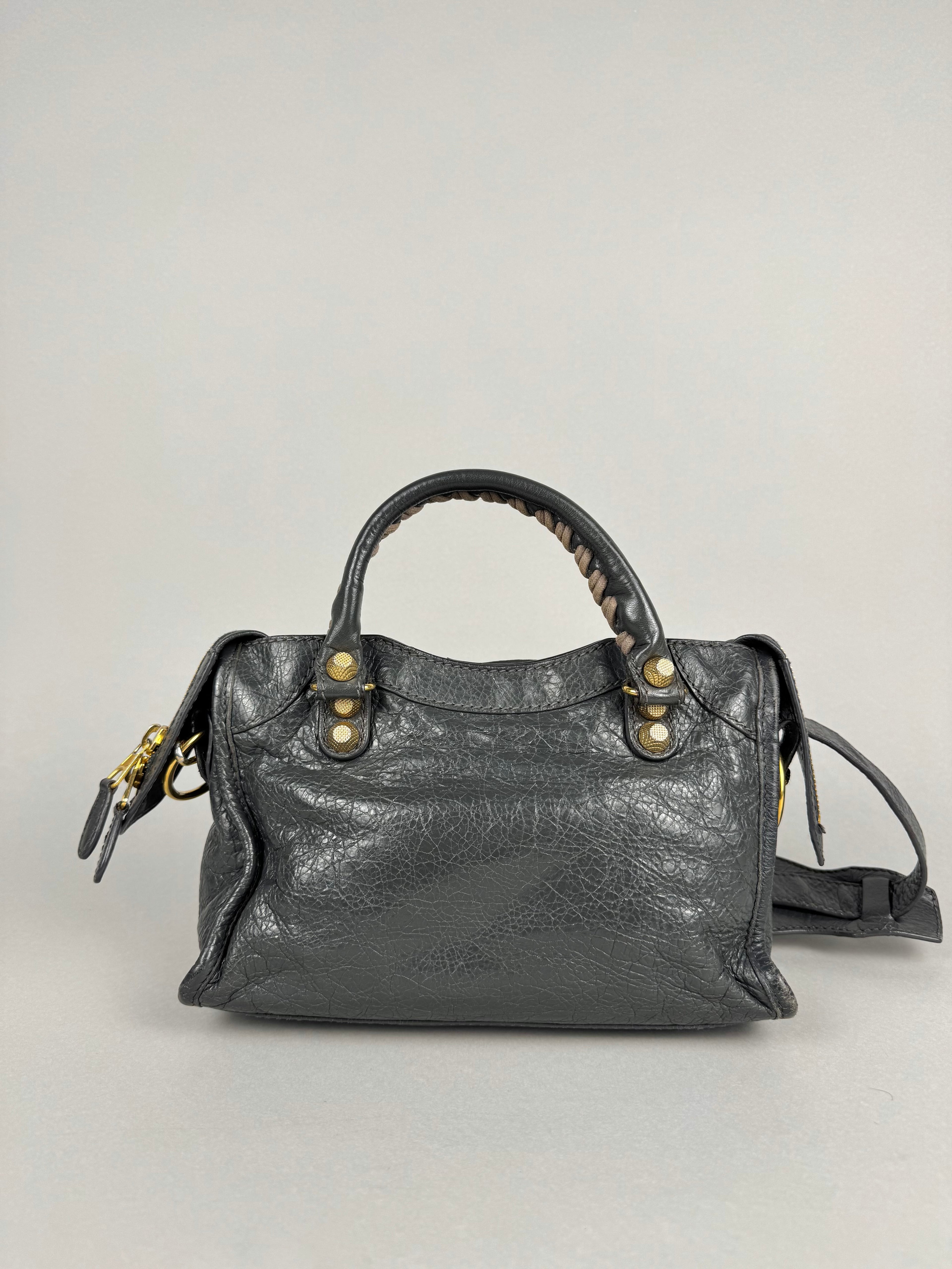 Balenciaga Agneau Mini City Gray Leather
