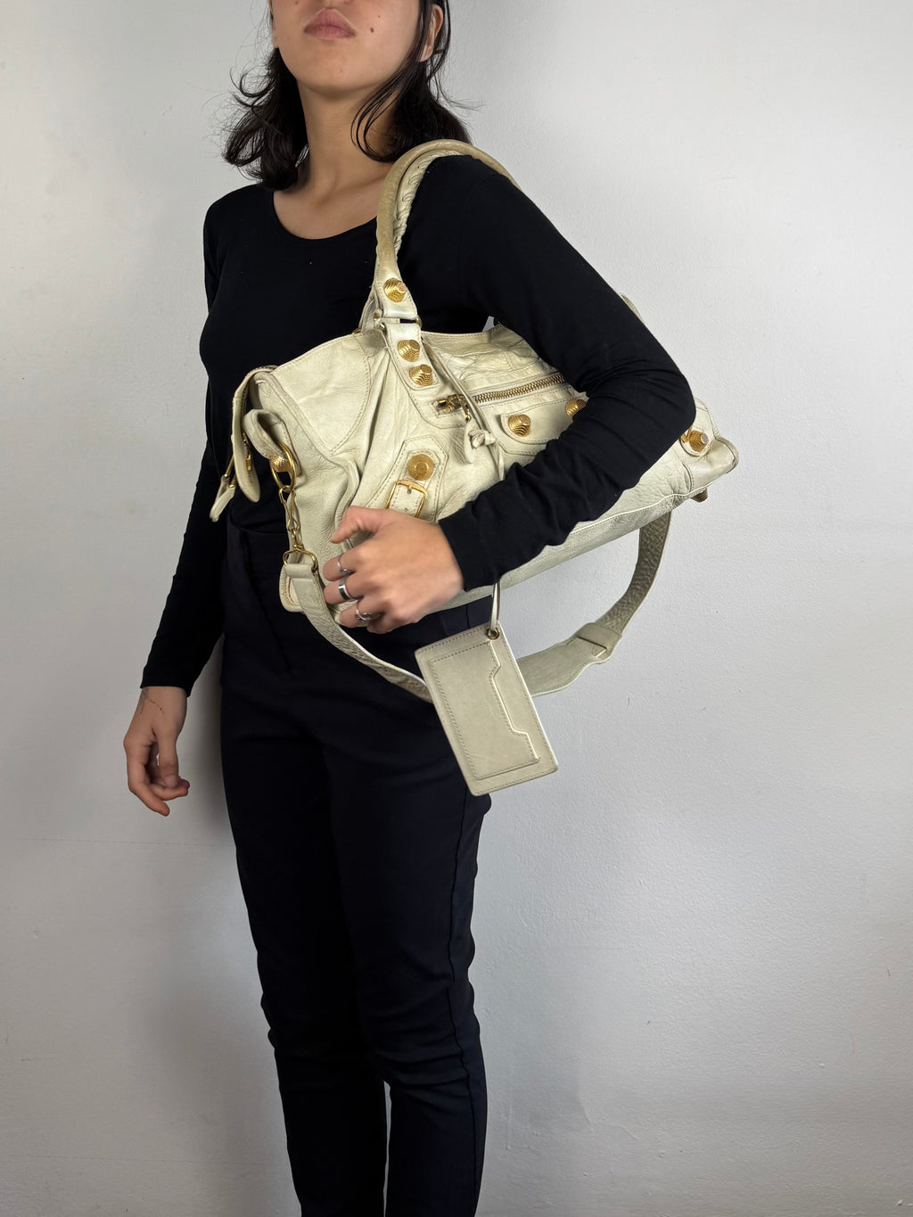 Balenciaga Sahara Lambskin Leather Gold Part Time 21 Bag