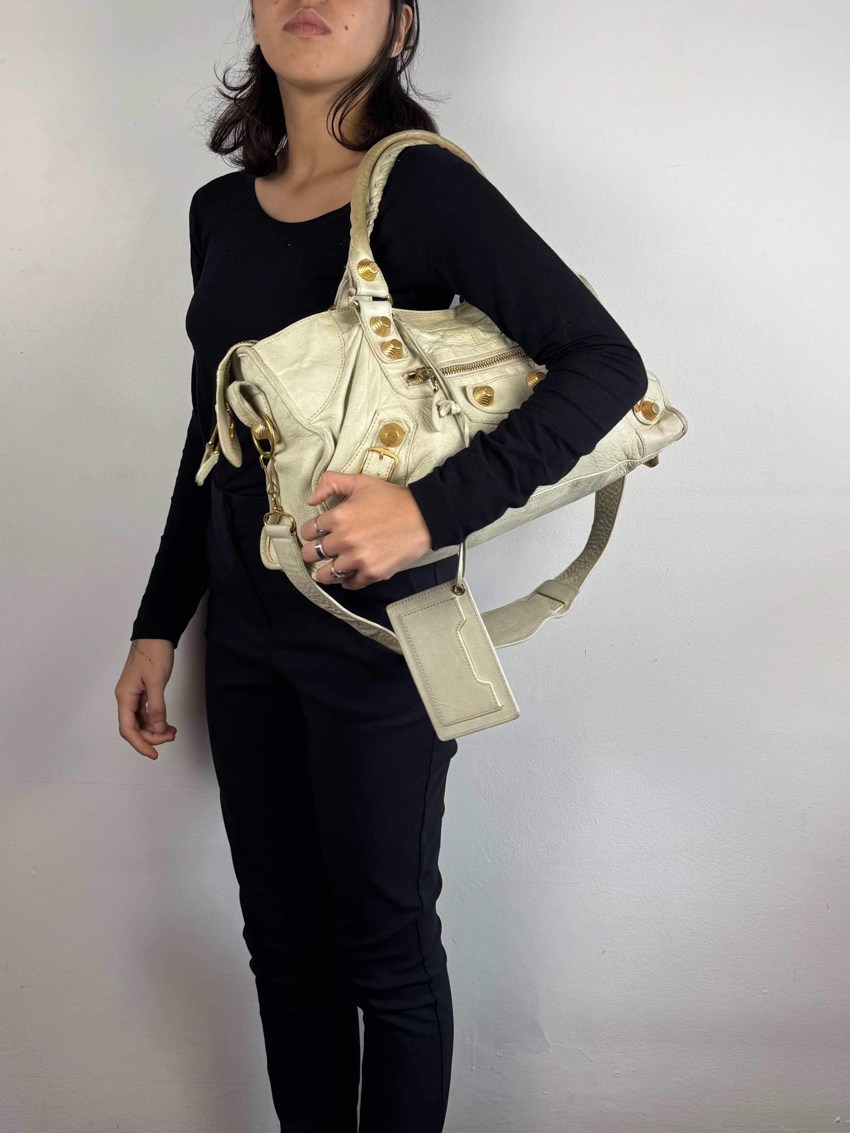 Balenciaga Sahara Lambskin Leather Gold Part Time 21 Bag