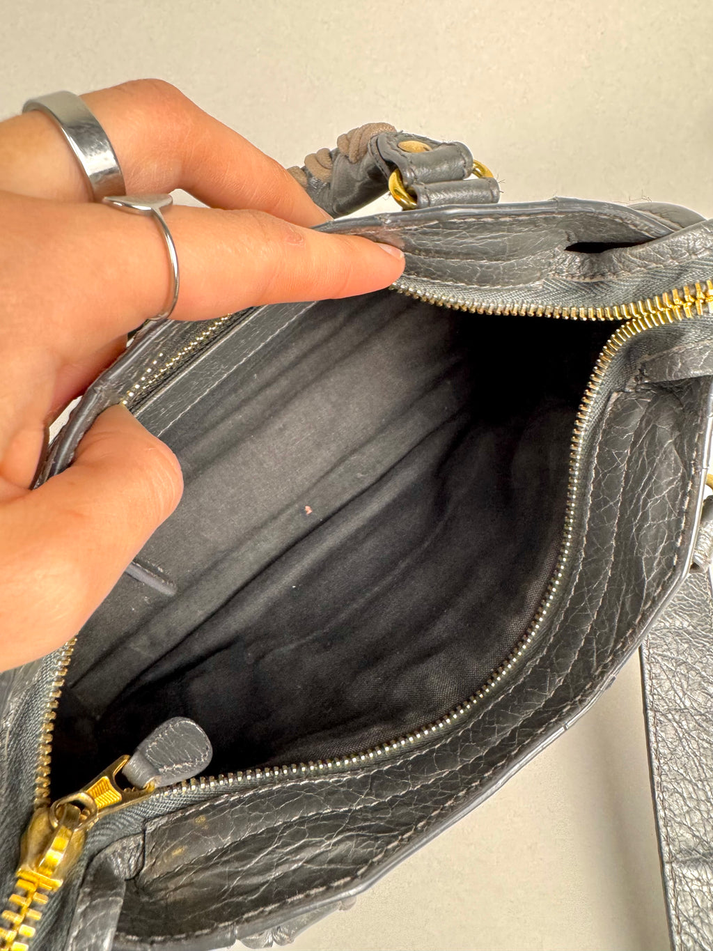 Balenciaga Agneau Mini City Gray Leather