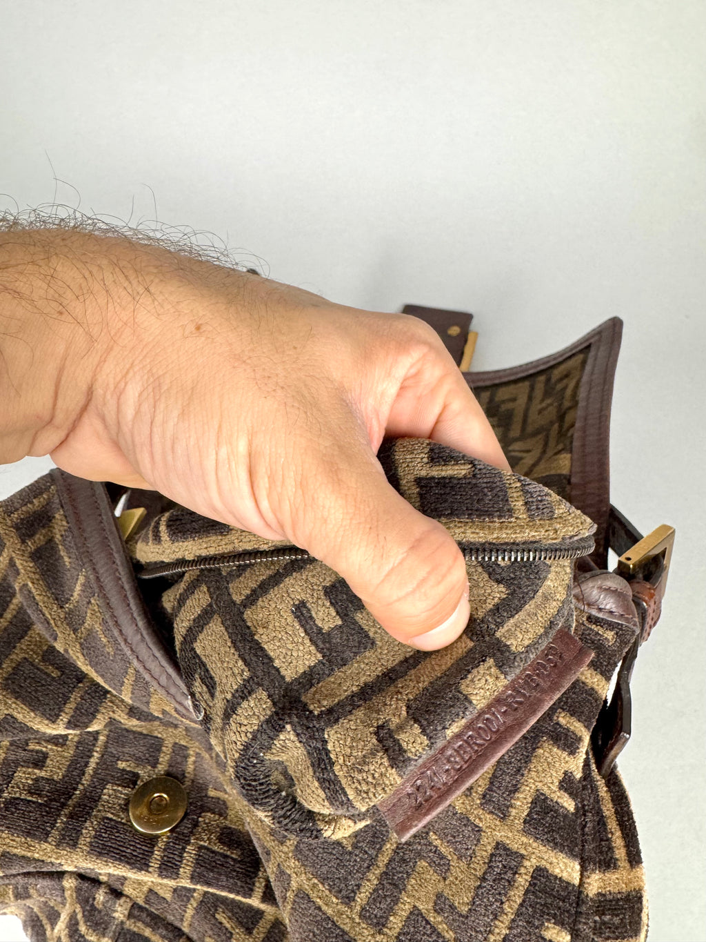 Fendi Mamma Baguette Monogram Zucca Velour