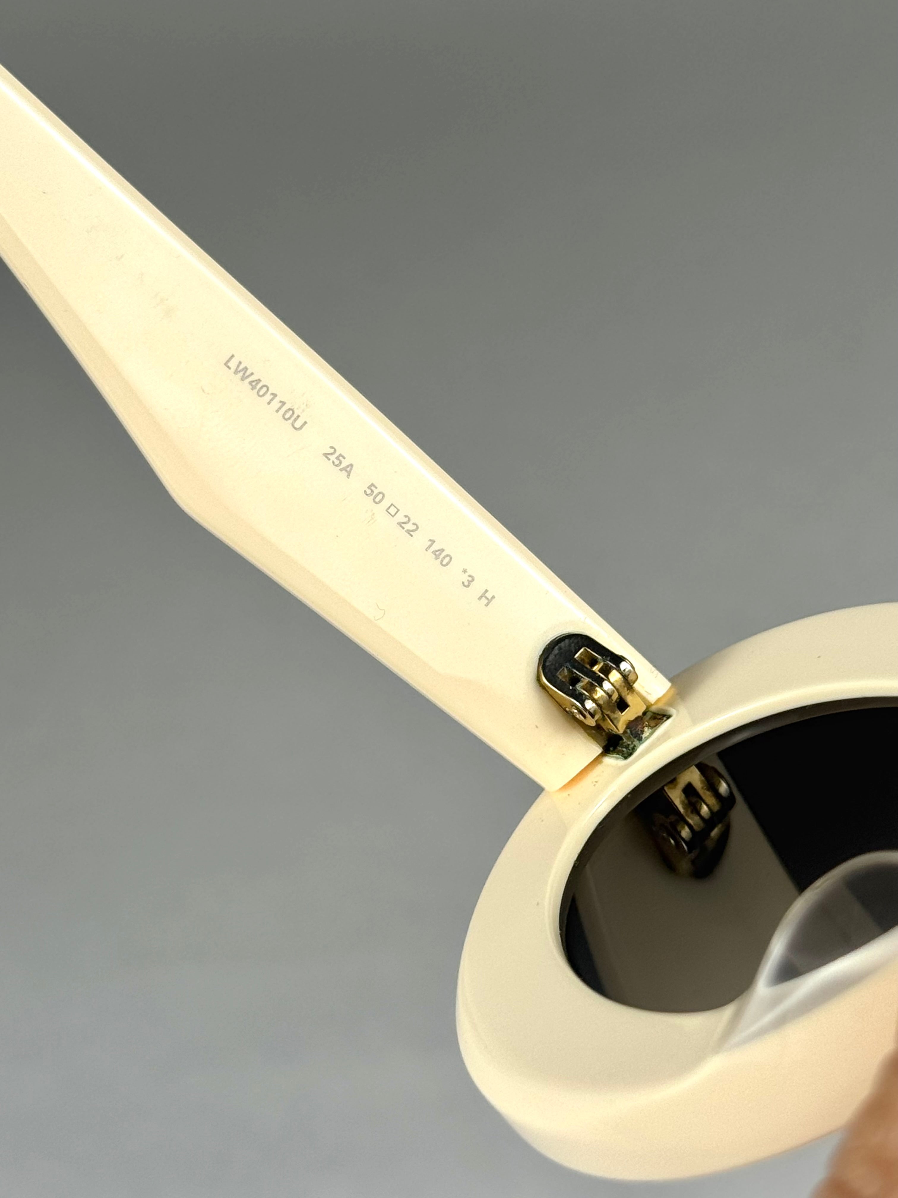 Loewe Loop Oversized Round Frame White Sunglasses