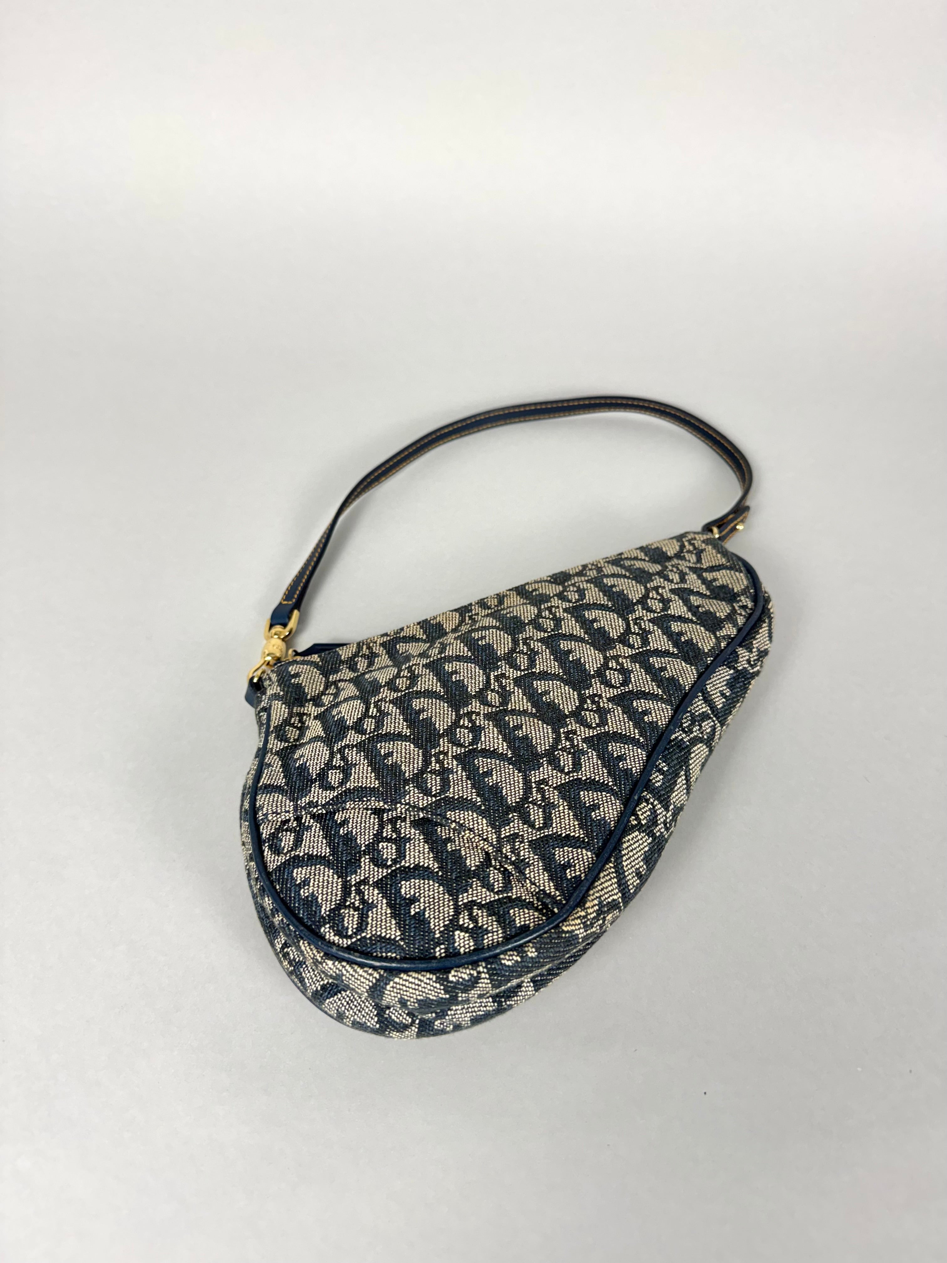 Christian Dior Mini Saddle Monogram Oblique Blue