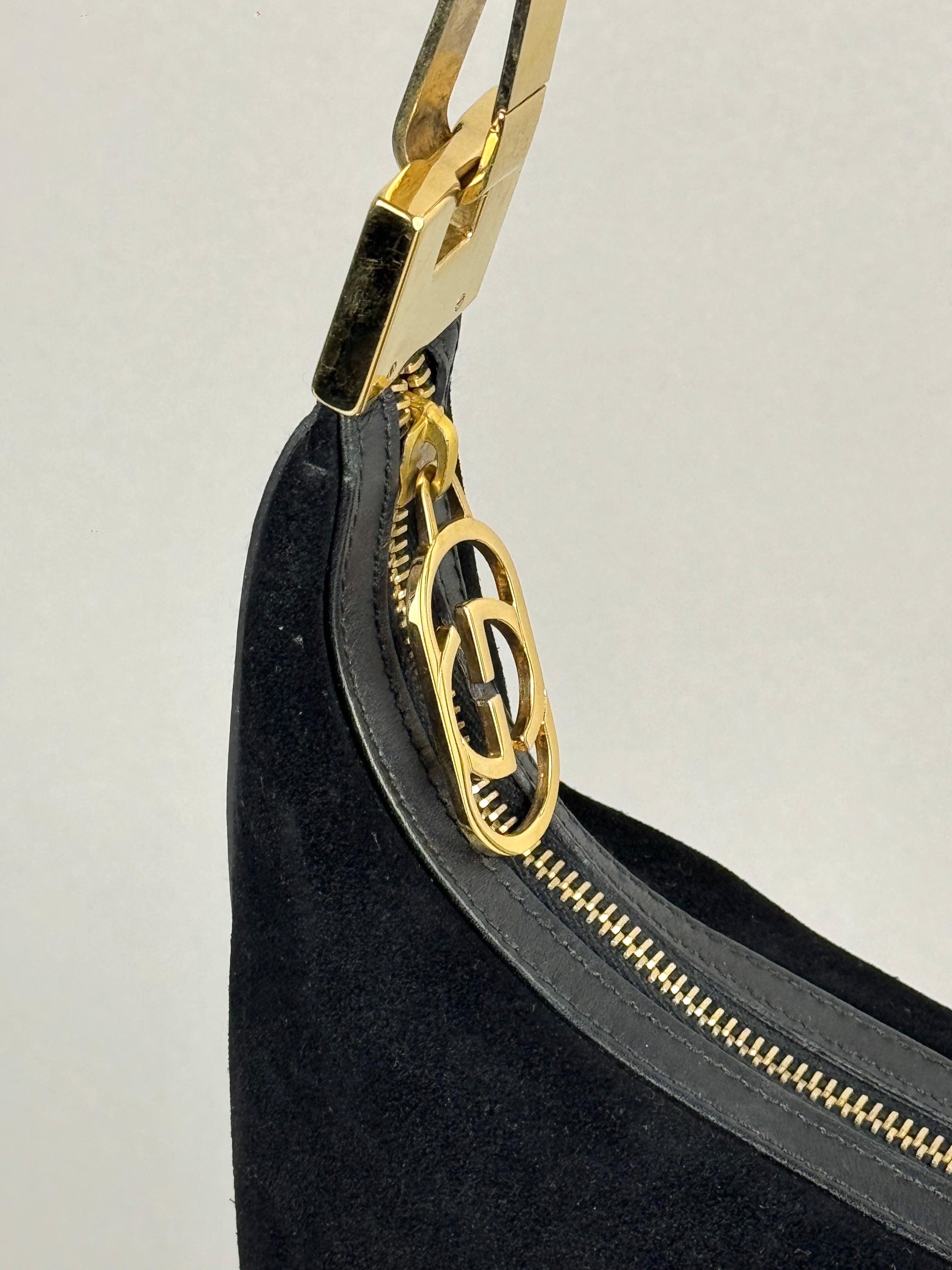 Gucci Black Suede Leather Shoulder