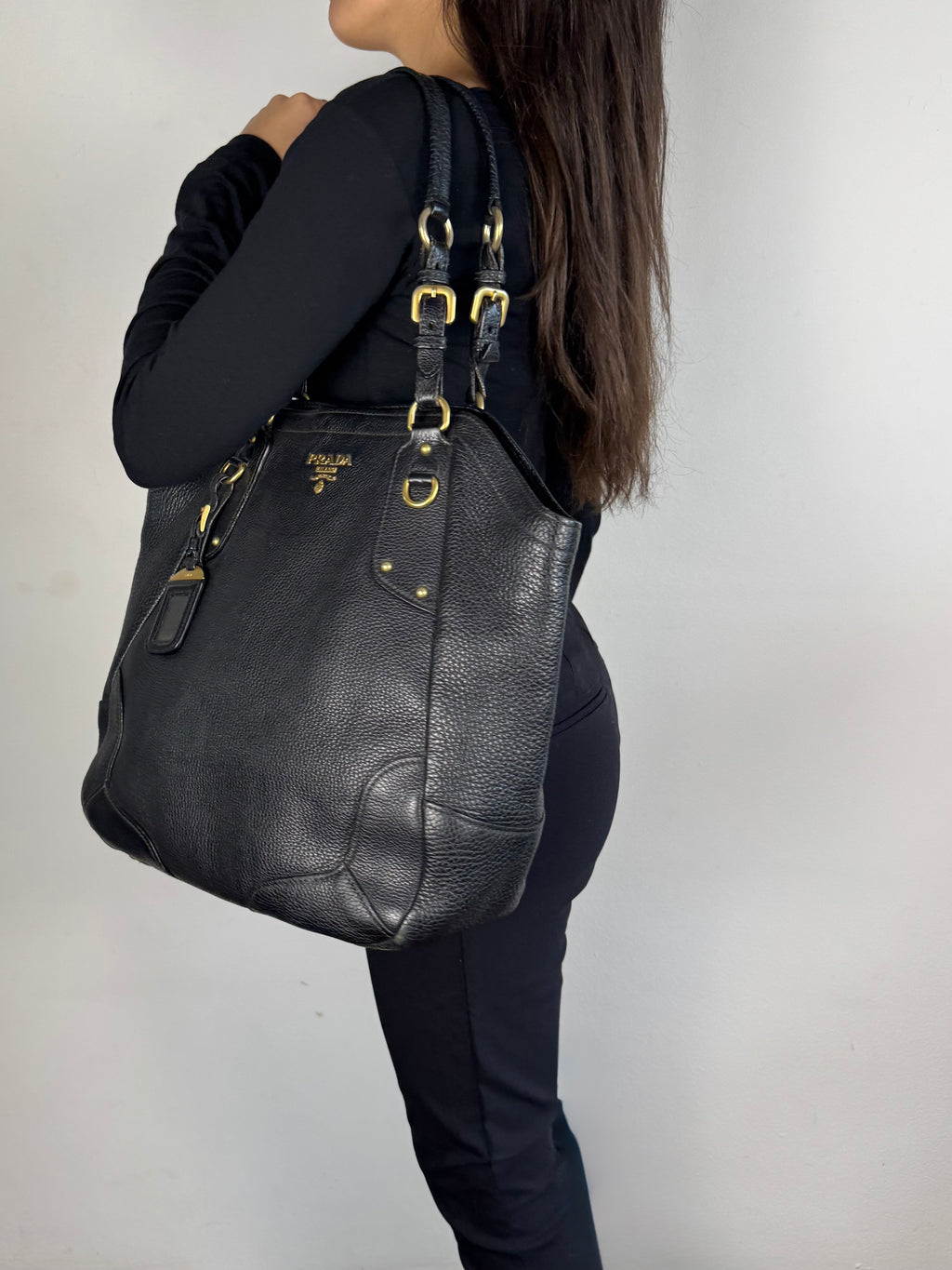 Prada Vitello Daino Leather Black