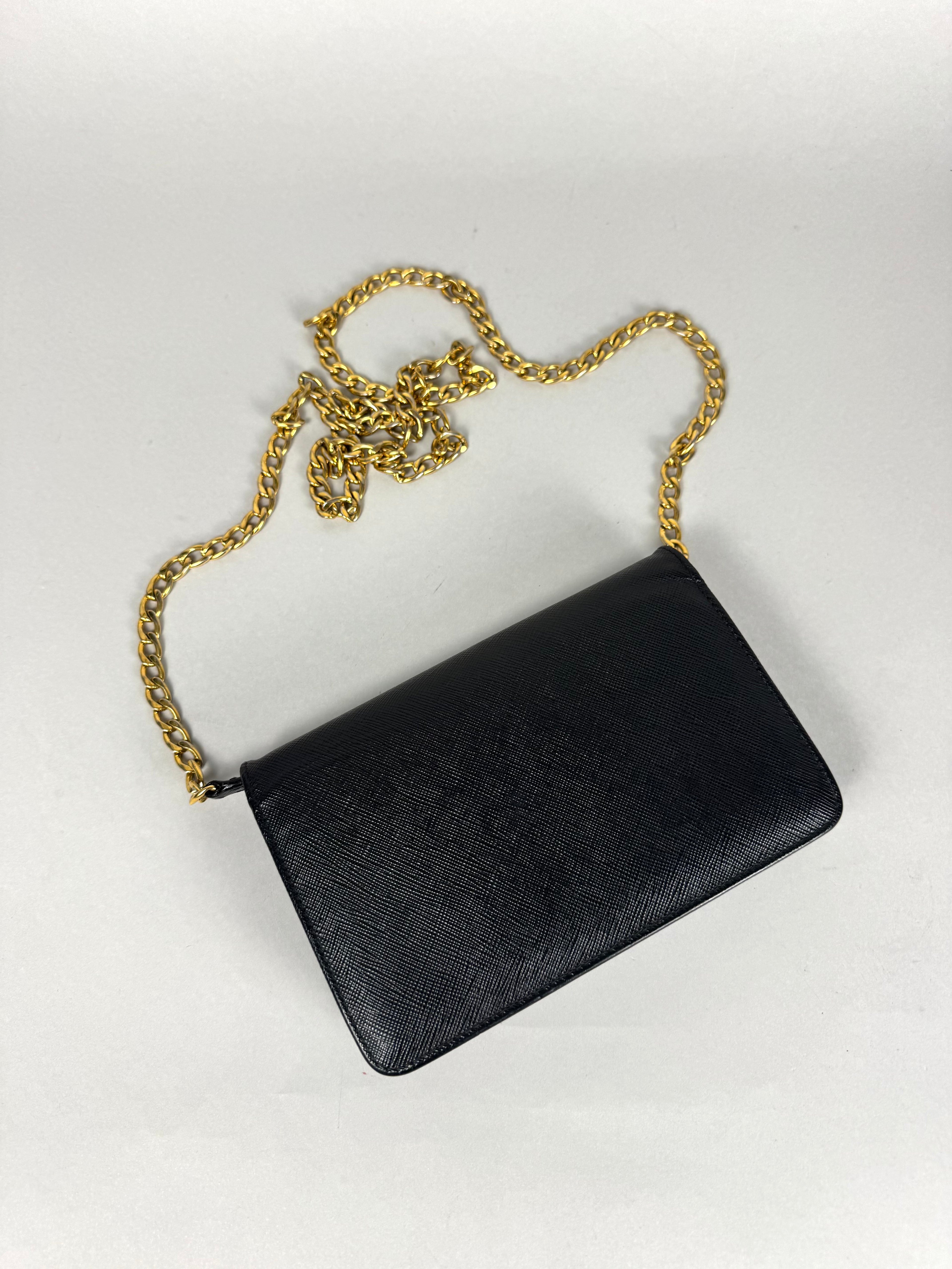 Prada Saffiano Chain Leather Black