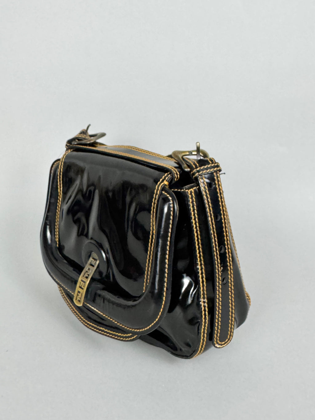 Fendi Patent Leather B Black