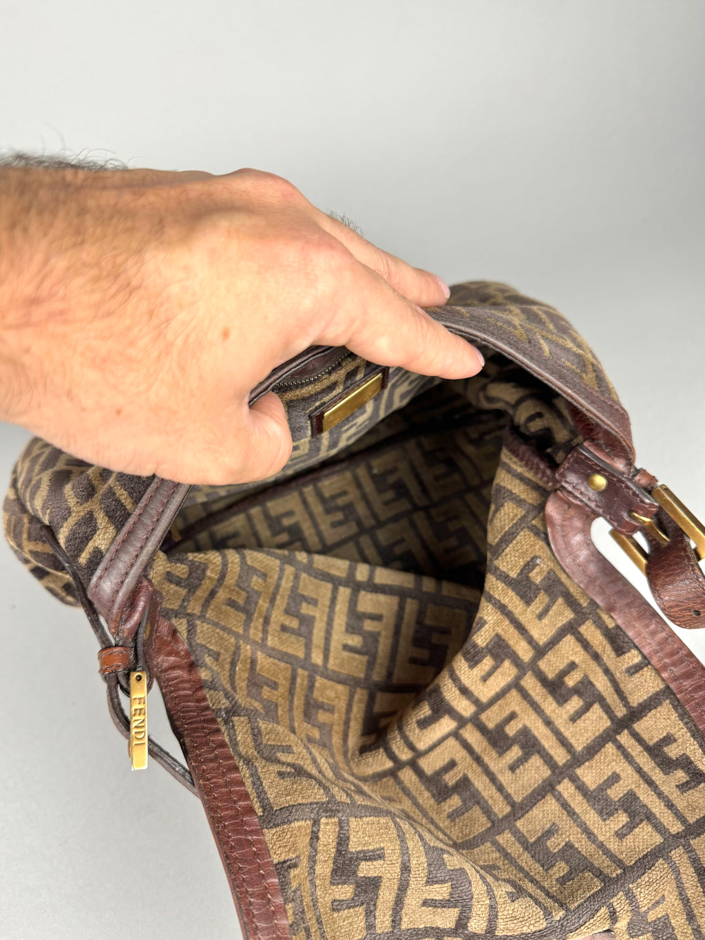 Fendi Mamma Baguette Monogram Zucca Velour