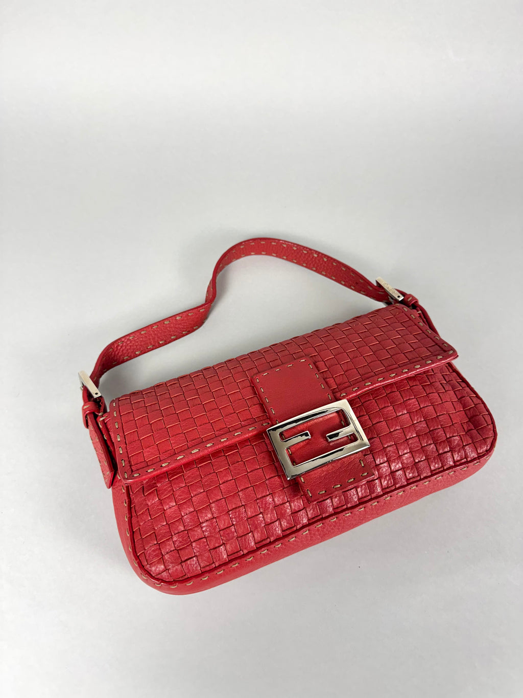 Fendi Baguette Leather Red