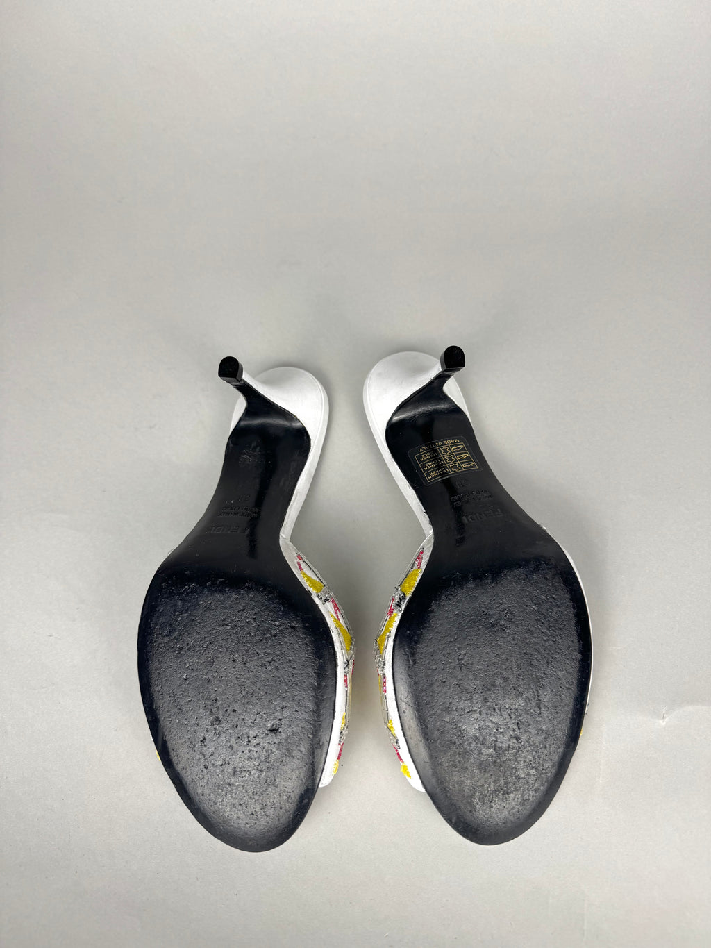 Fendi Embroidered Leather Heels