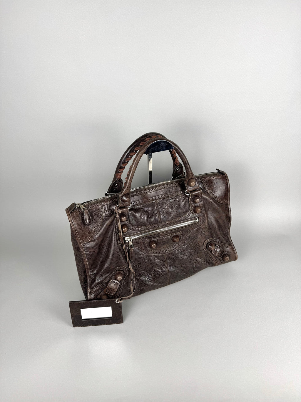 Balenciaga Giant 21 Leather Brown Covered Brogues Work Bag