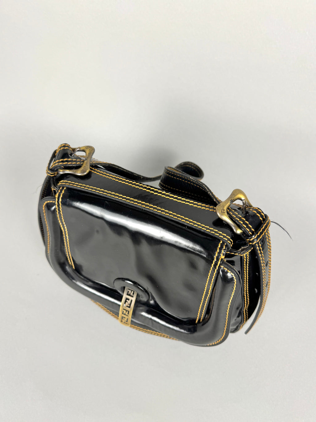 Fendi Patent Leather B Black