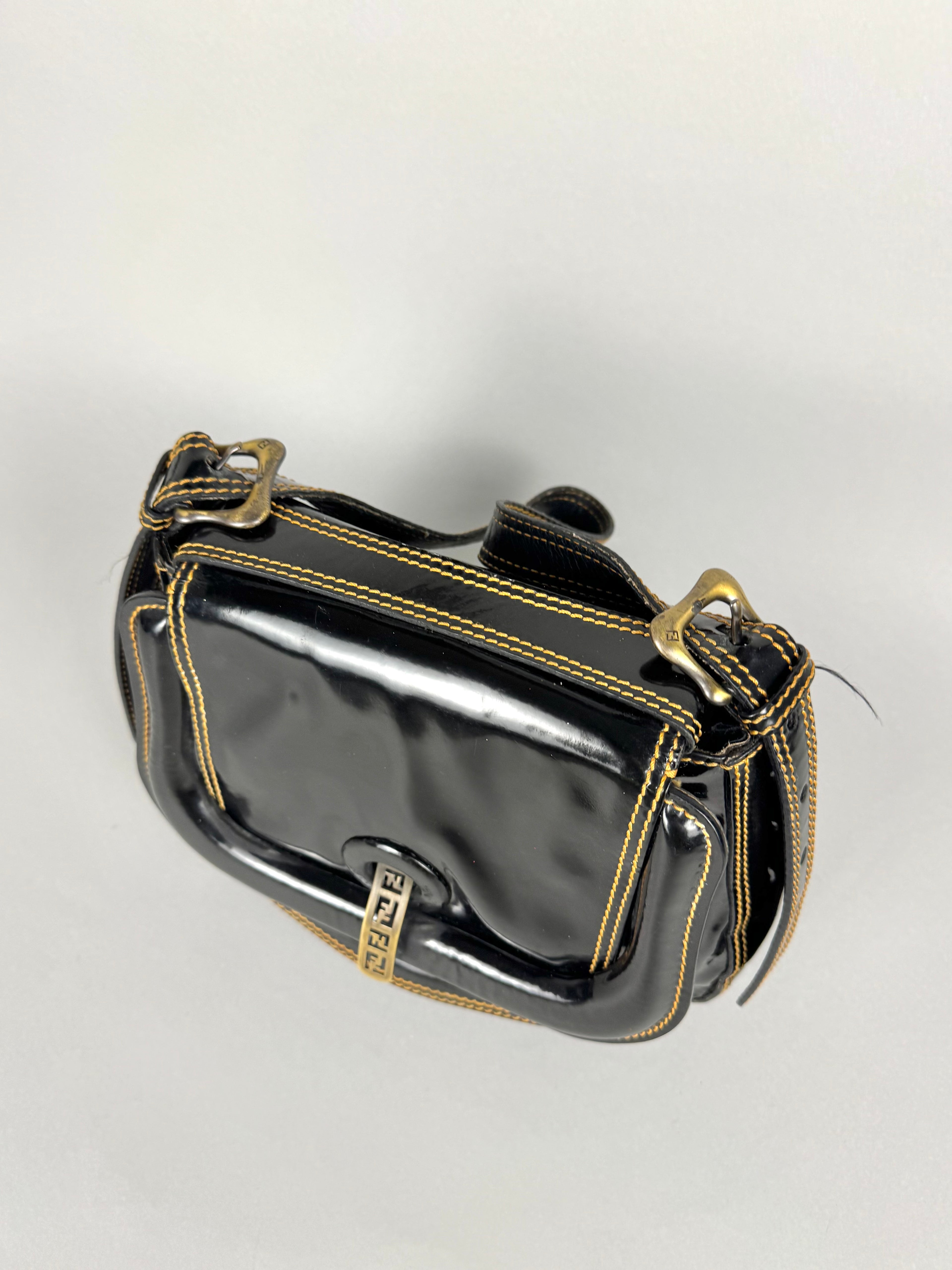 Fendi Patent Leather B Black