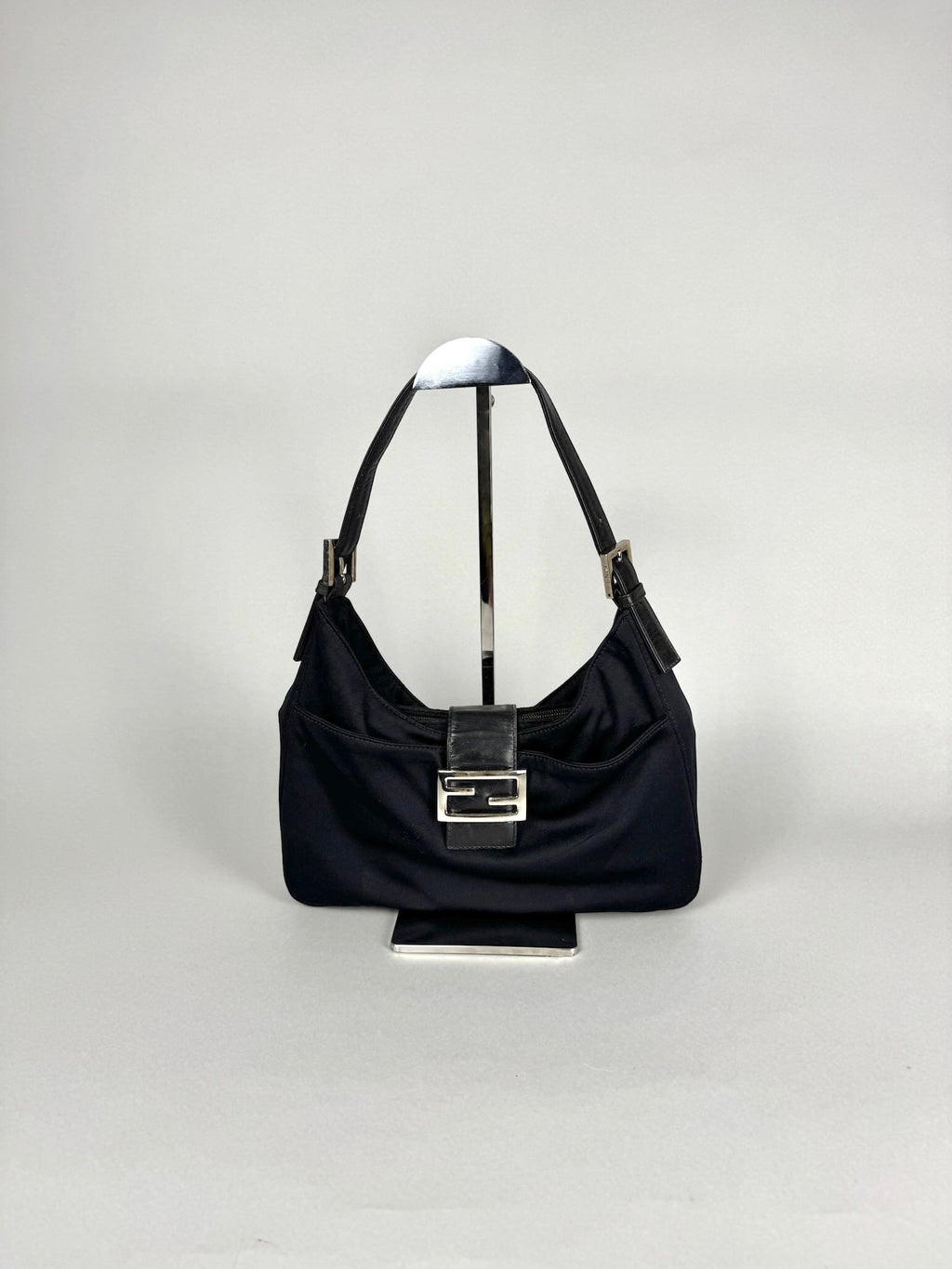 Fendi Fabric Forever Baguette Black Nylon