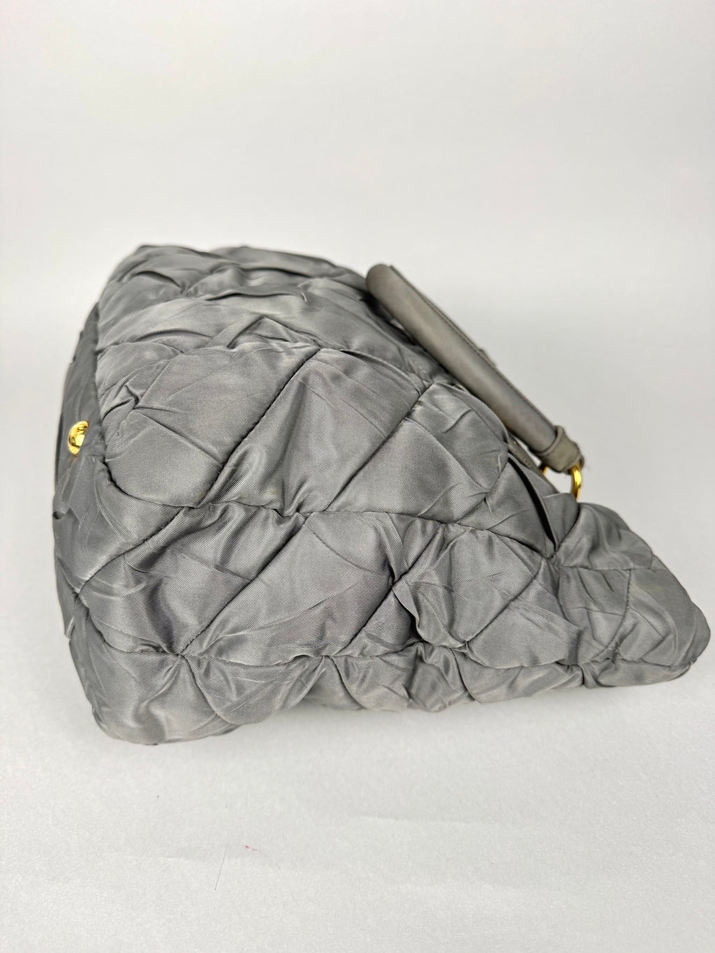 Prada Tessuto Chevron Nylon Tote Grey