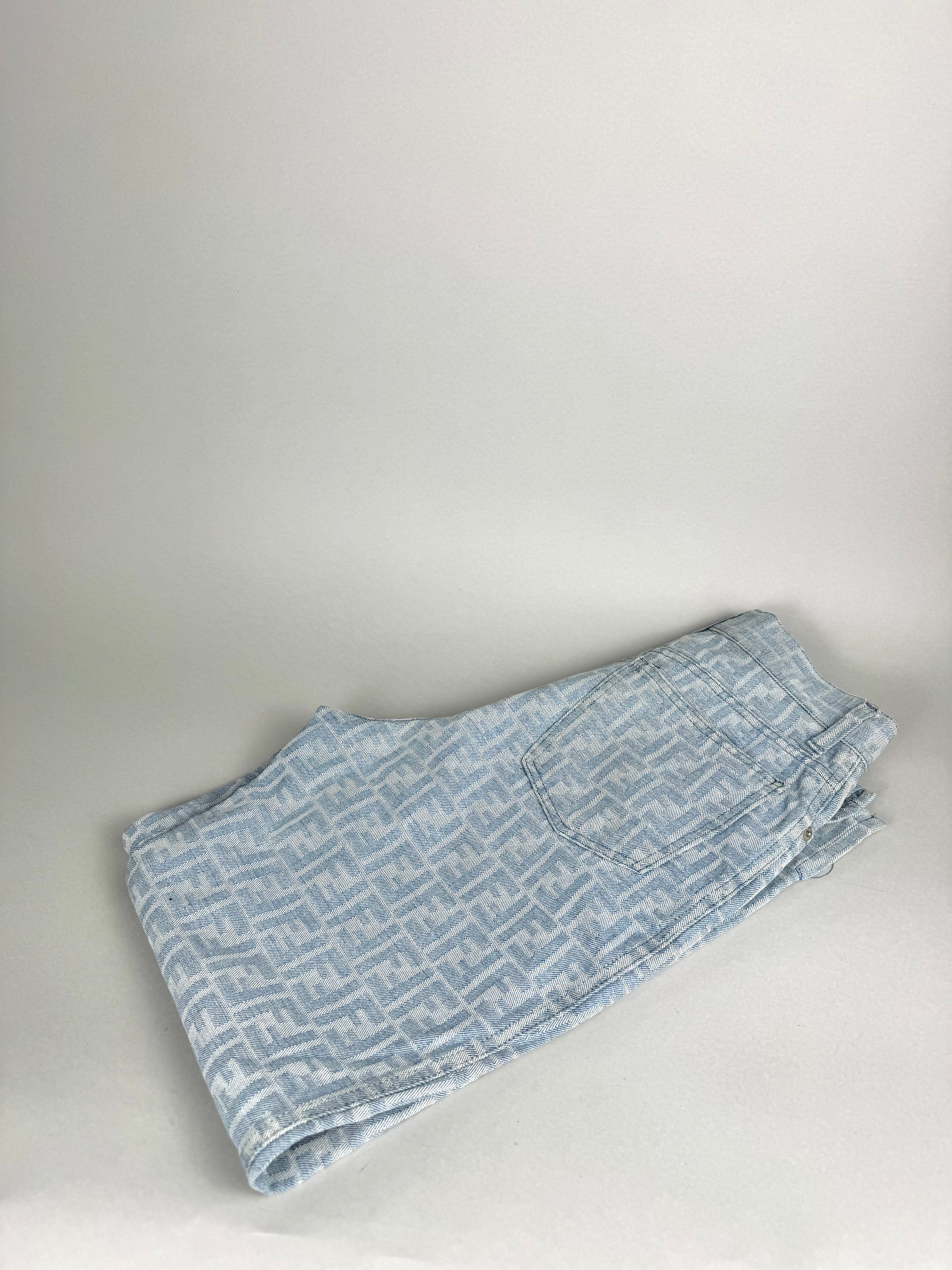 Fendi Monogram Denim Pants